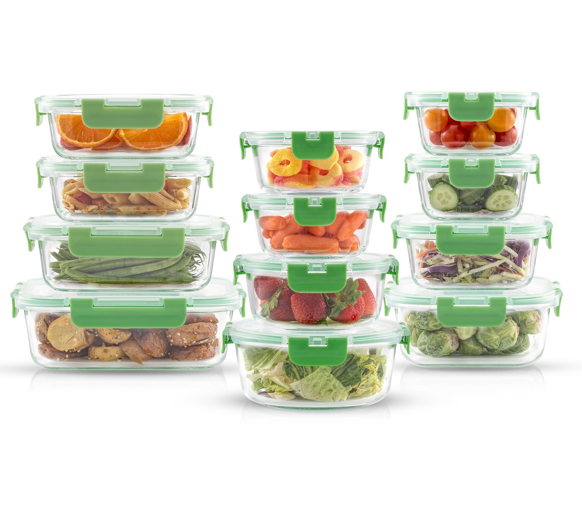 JoyFul by JoyJolt 24pc Glass Leakproof Storage Containers