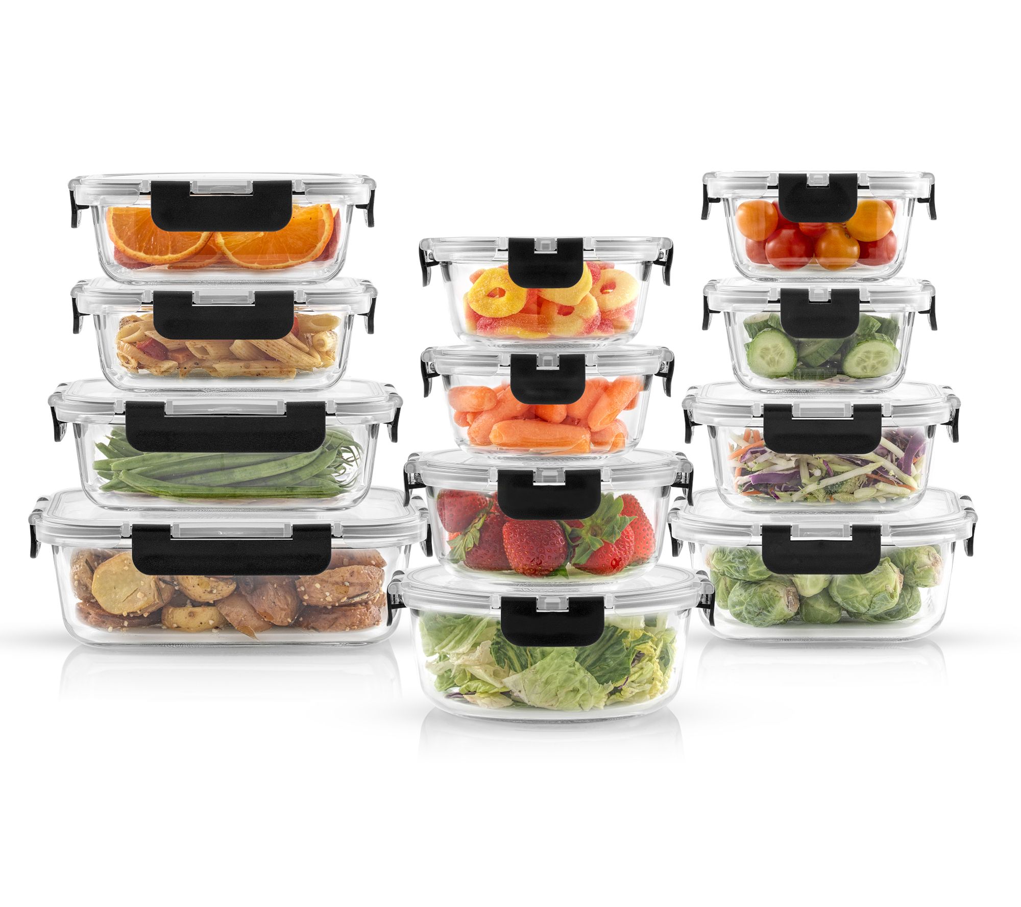 JoyFul by JoyJolt 24pc Glass Leakproof Storage Containers