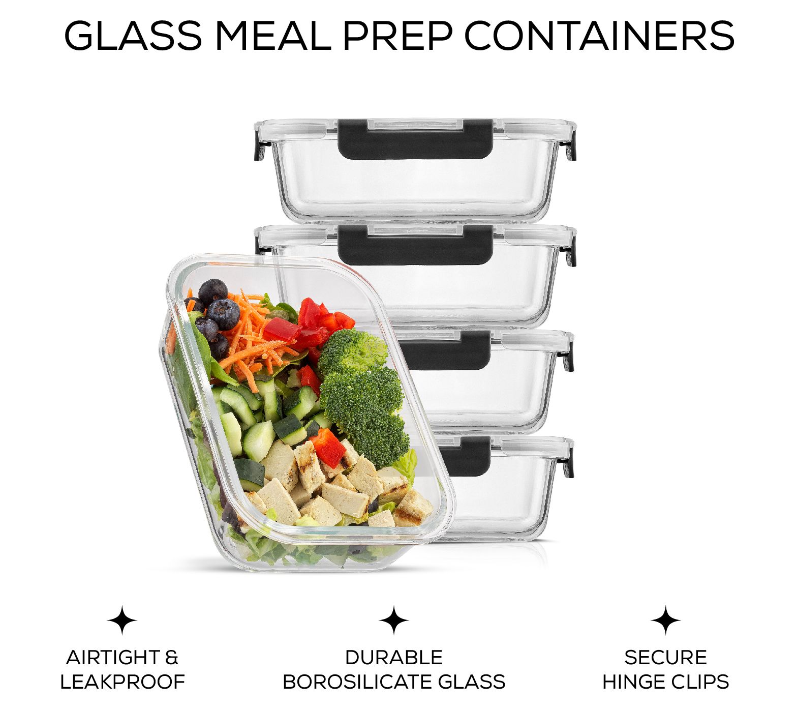 JoyJolt Food Prep Storage Containers - Set of 5 - QVC.com