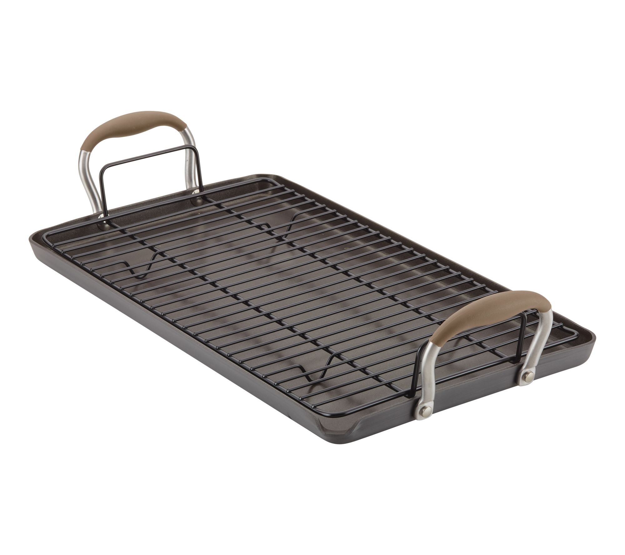 Anolon Advanced Hard Anodized Double Burner Gri ddle w/ Rack