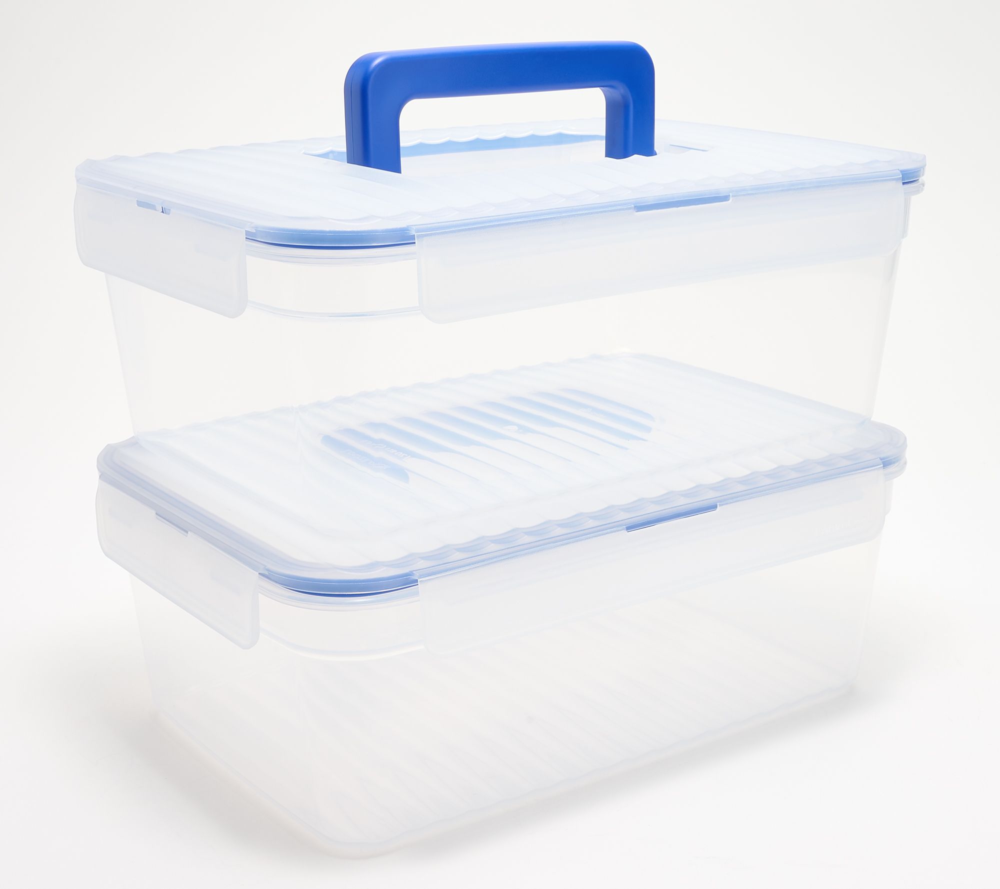 LocknLock Set of 2 Wave Rectangle Storage Set w/ Handle Lids