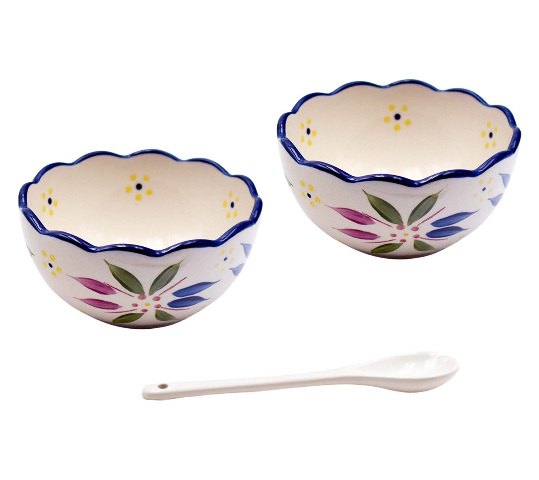 Temp-tations Old World S/2 Ruffled Ramekins with Spoon