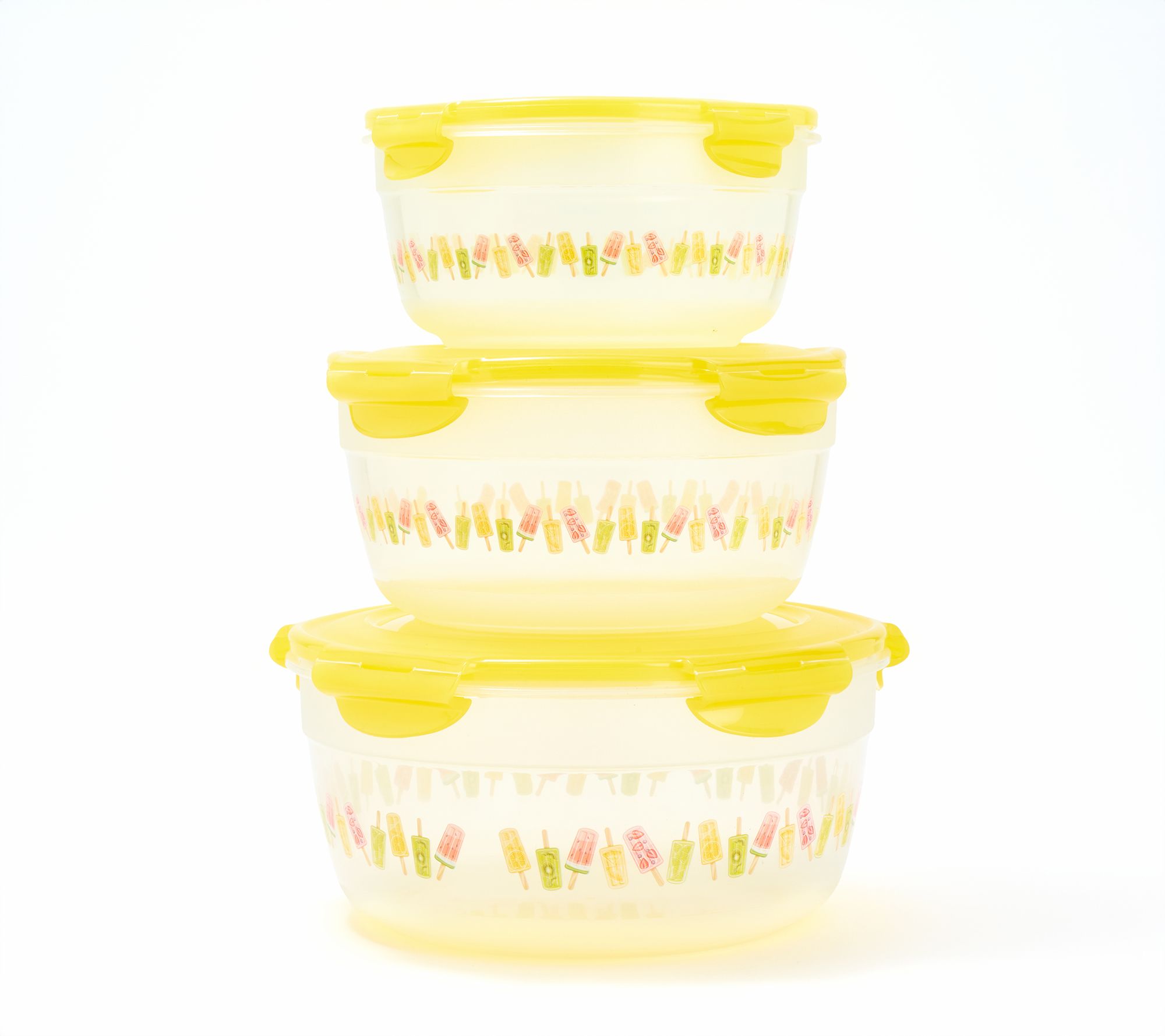 LocknLock 3-Pc Nestable Popsicle Printed Canisters