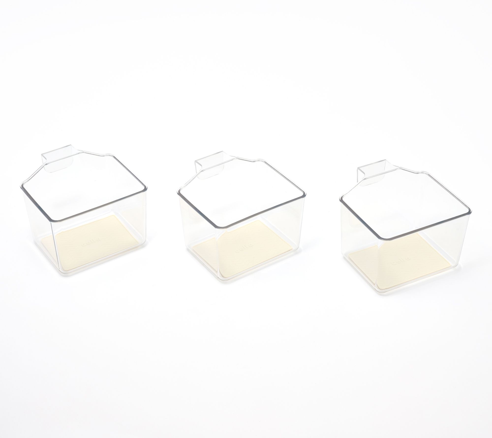 "As Is" Cella Set of 3 Small Fridge Door Hanging Baskets with Liners