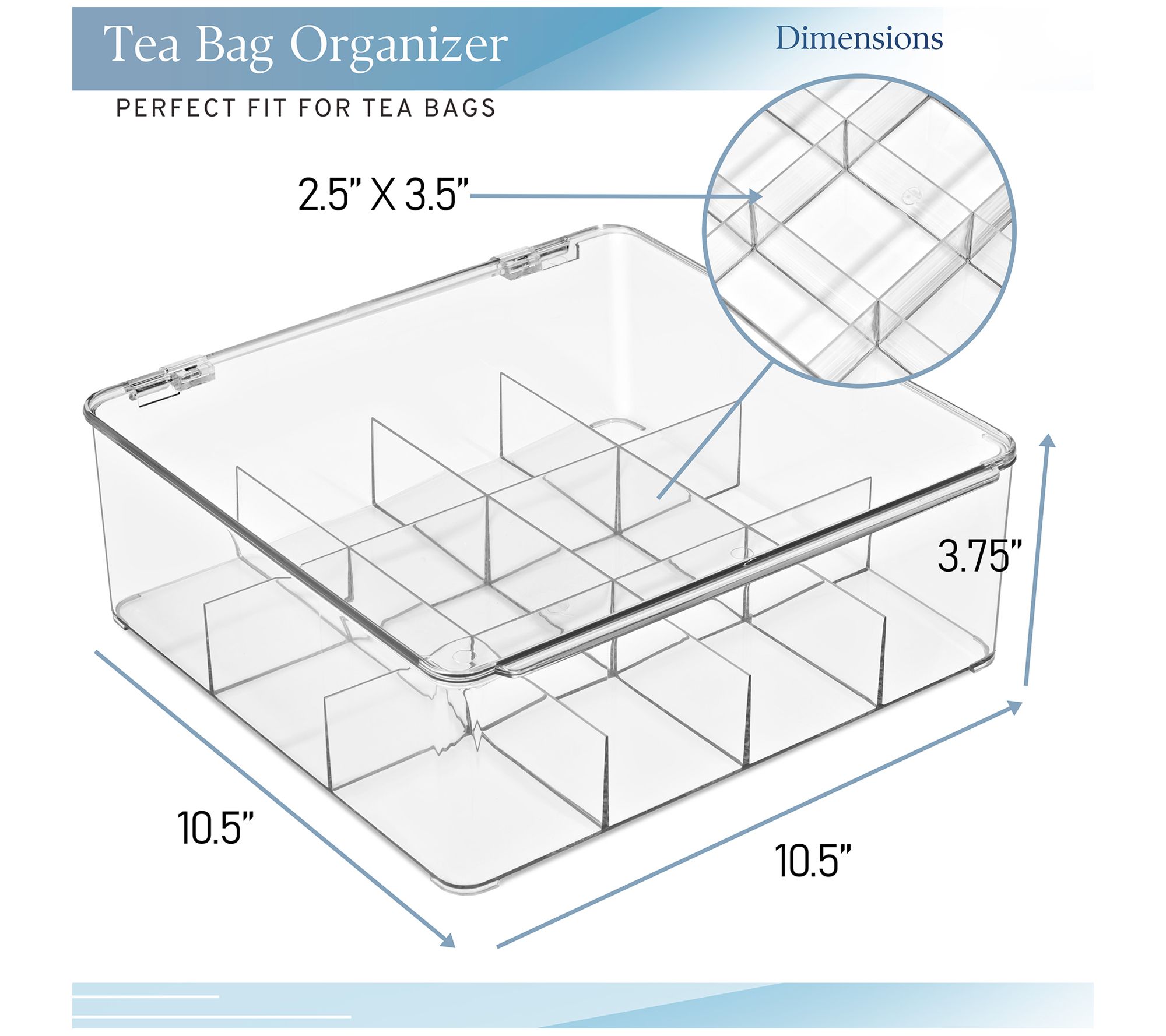 Sorbus Set of 2 Tea Bag Organizer with 12 Slotsand Lid