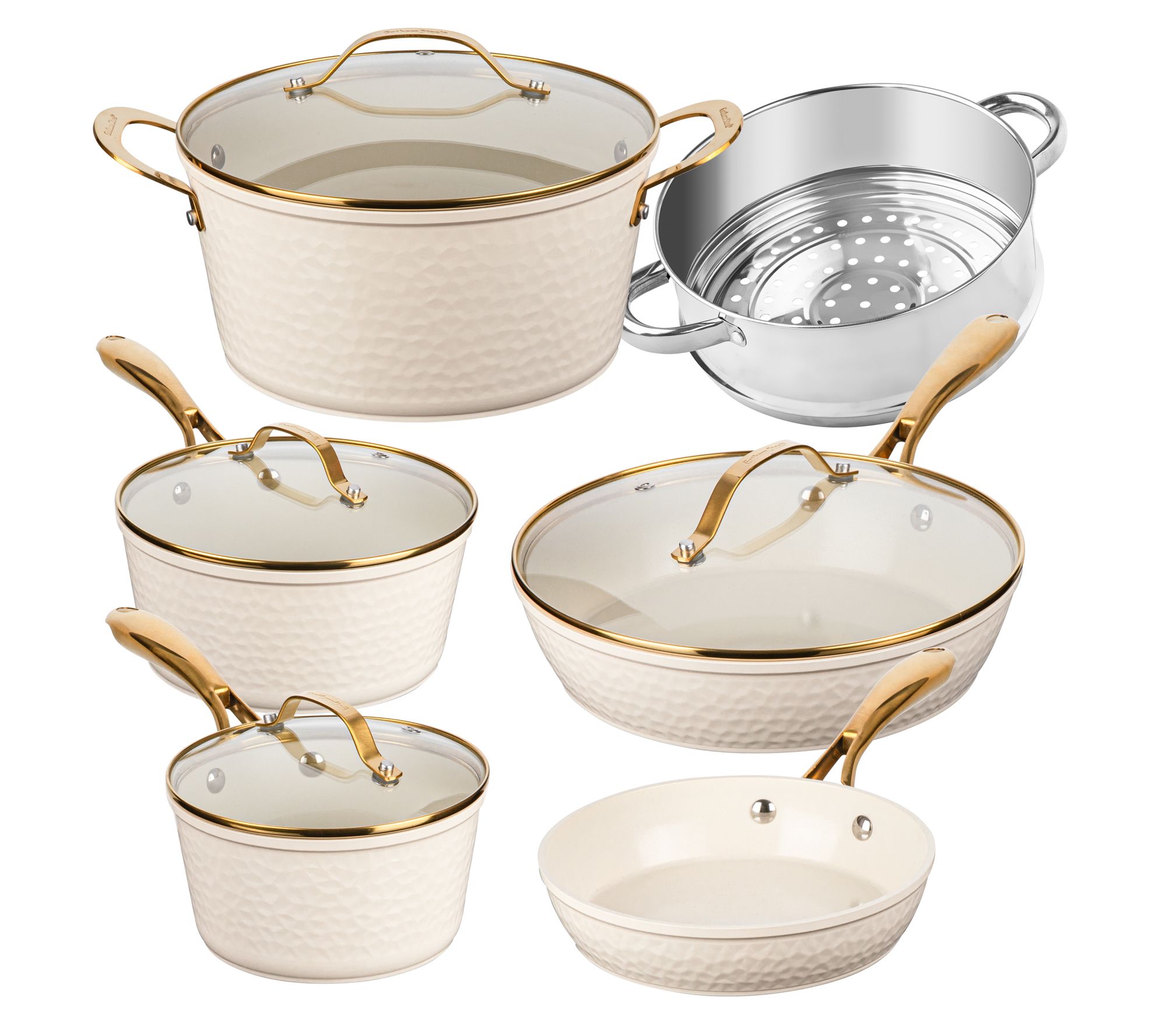 Gotham Steel 10-Piece Hammered Nonstick CeramicCookware Set