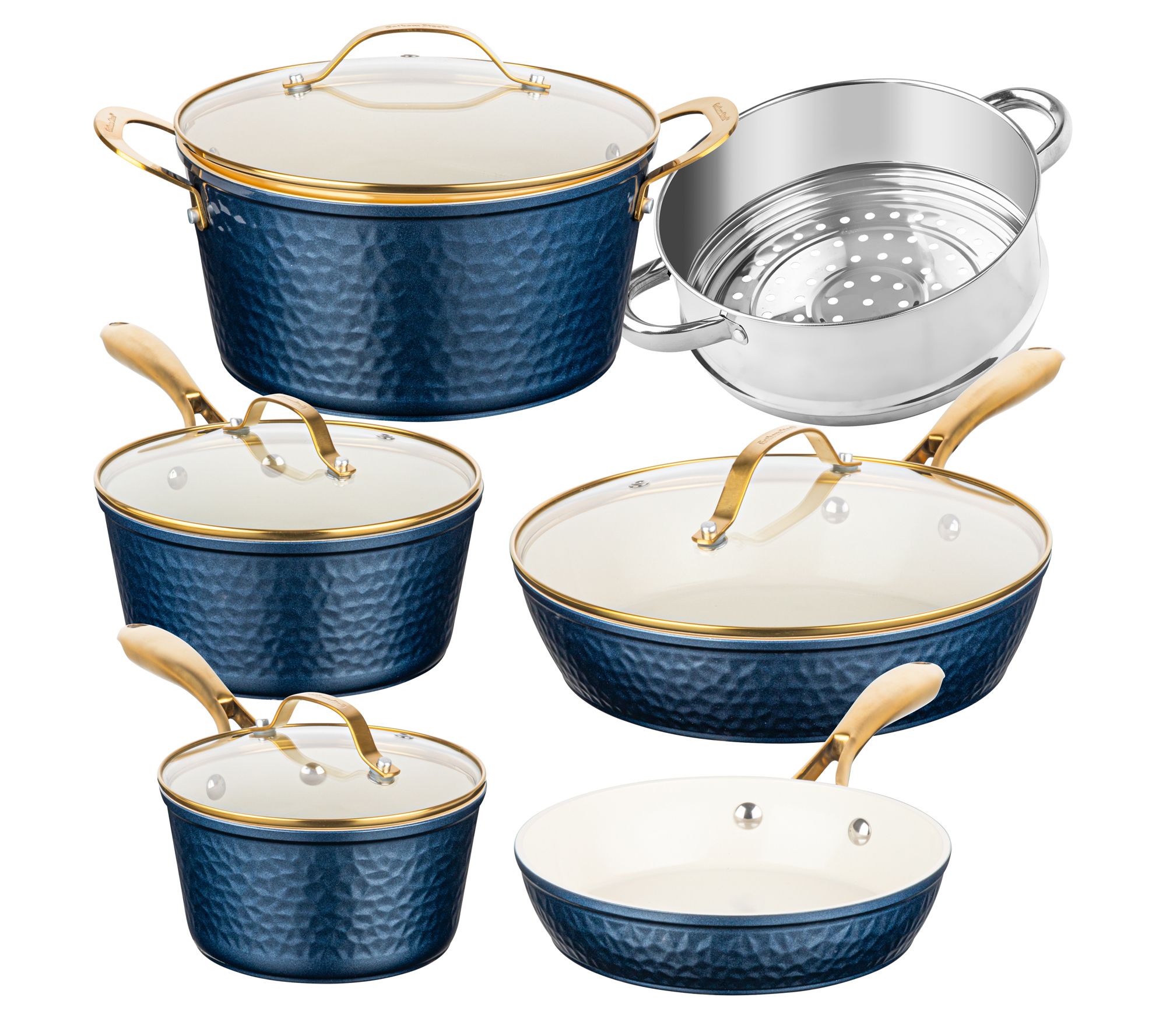 Gotham Steel 10-Piece Hammered Nonstick CeramicCookware Set