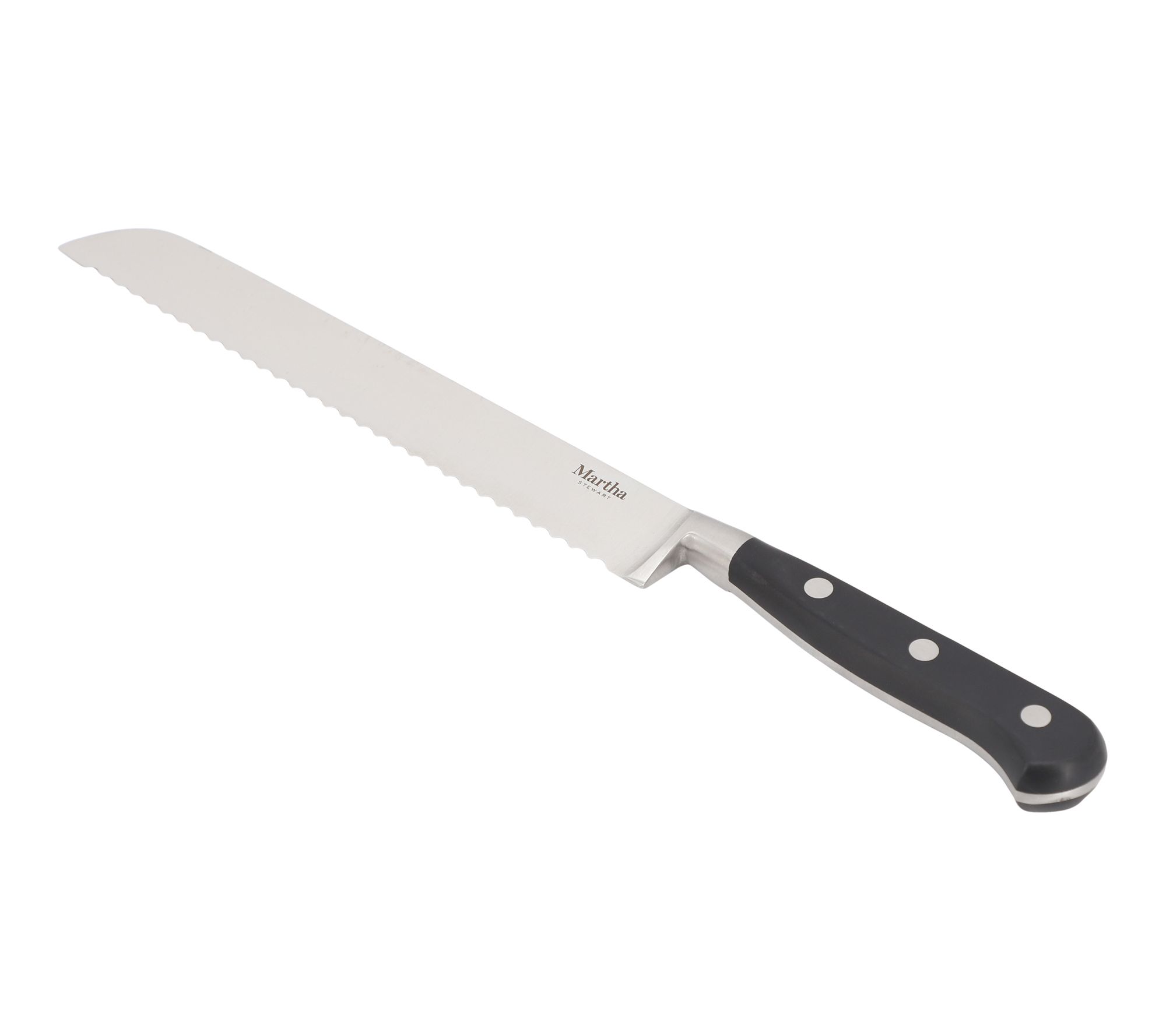  Martha Stewart Carverton 8in Stainless Steel Bread Knife Black