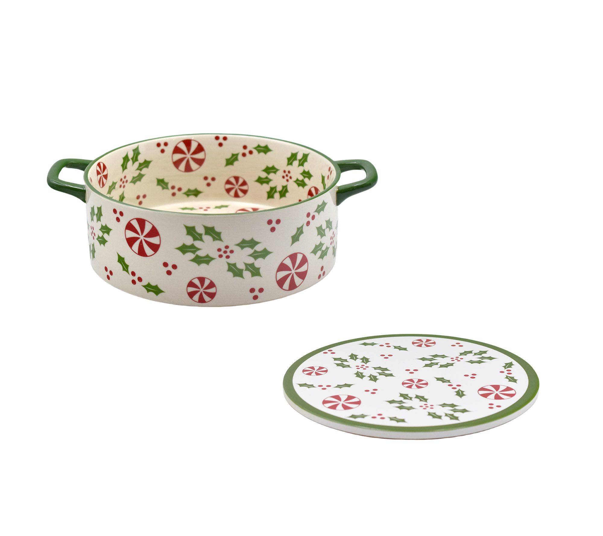 "As Is" Temp-tations Seasonal 2.75- qt Shallow Dish with Trivet