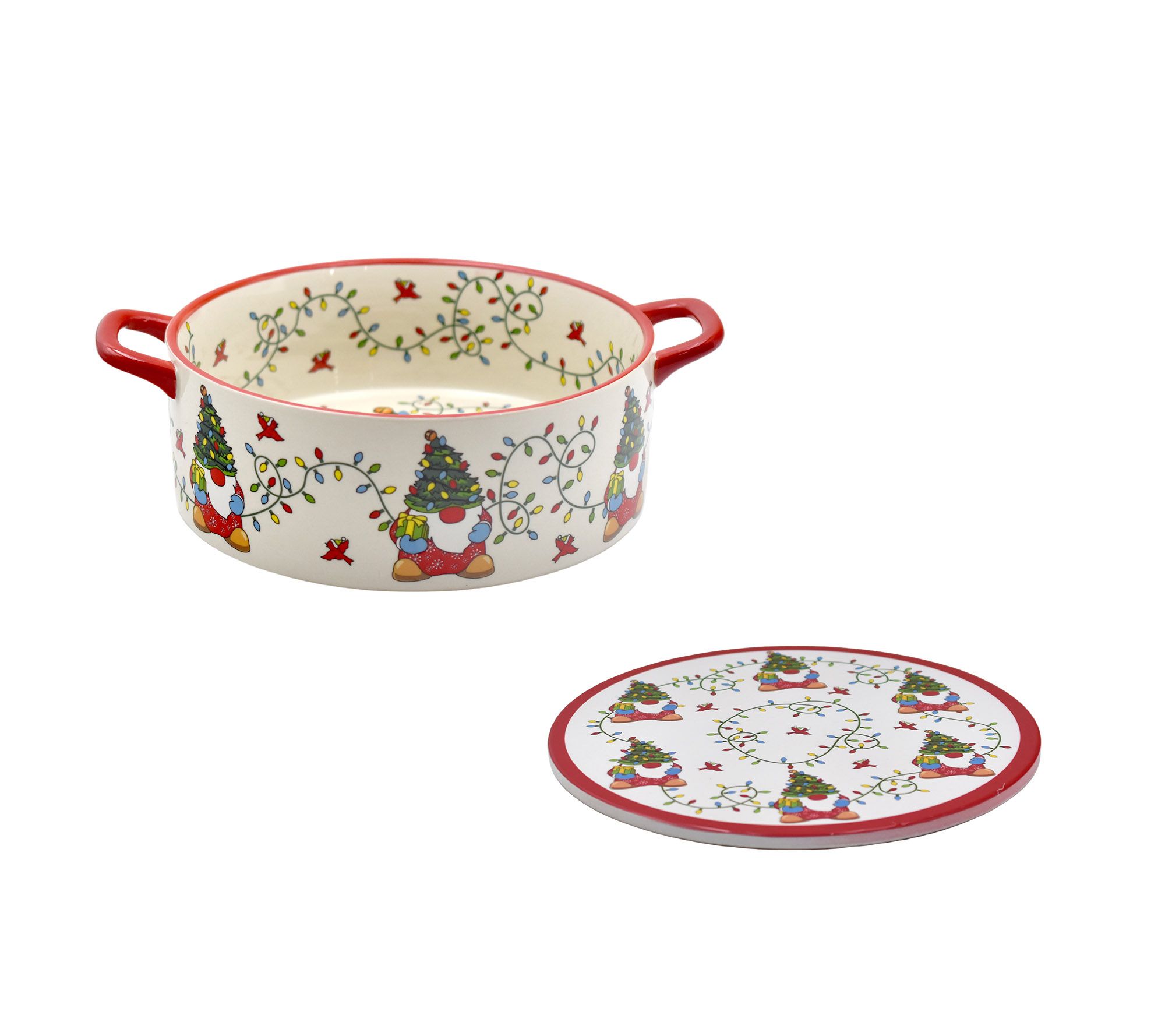 "As Is" Temp-tations Seasonal 2.75- qt Shallow Dish with Trivet