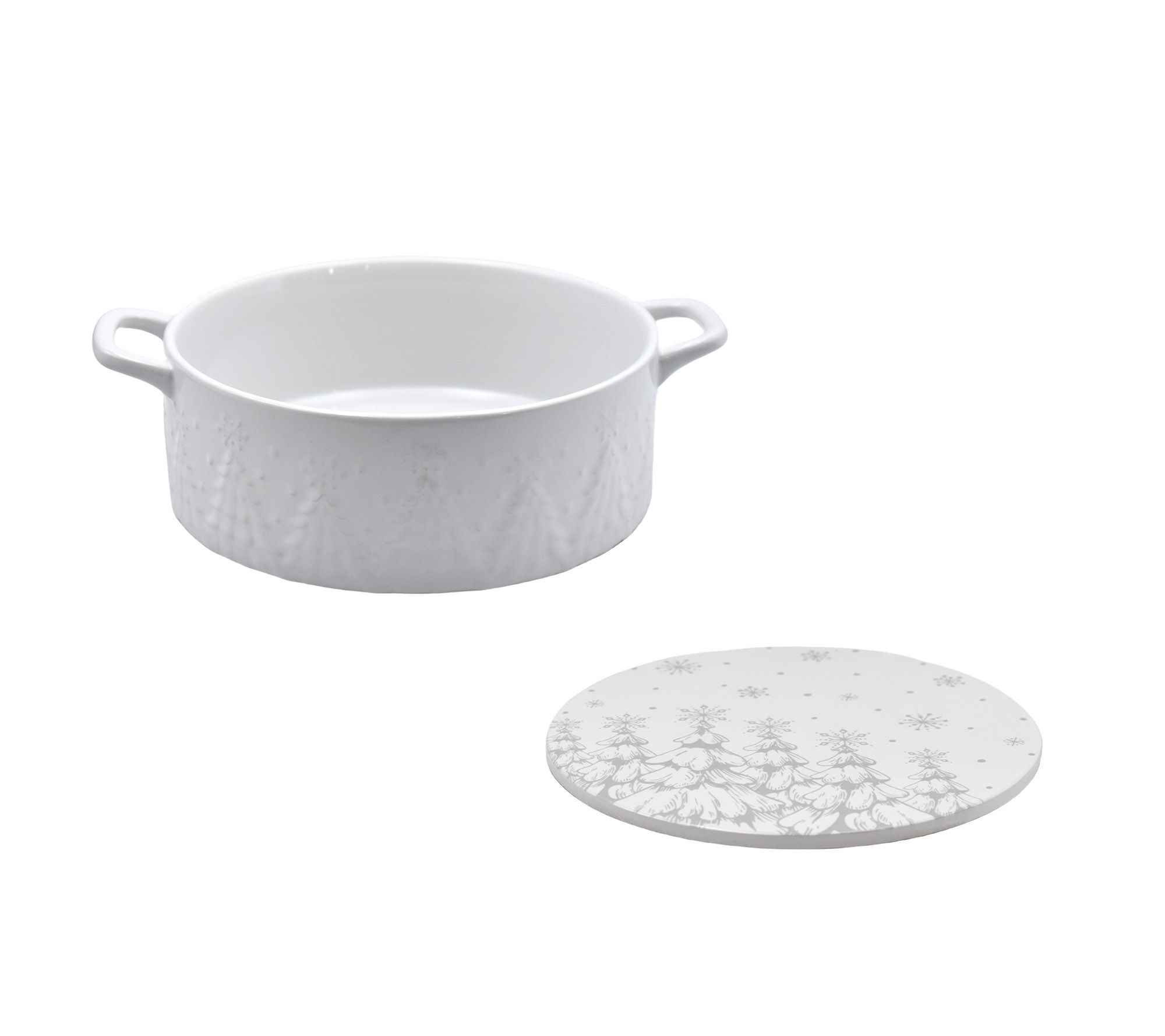 "As Is" Temp-tations Seasonal 2.75- qt Shallow Dish with Trivet