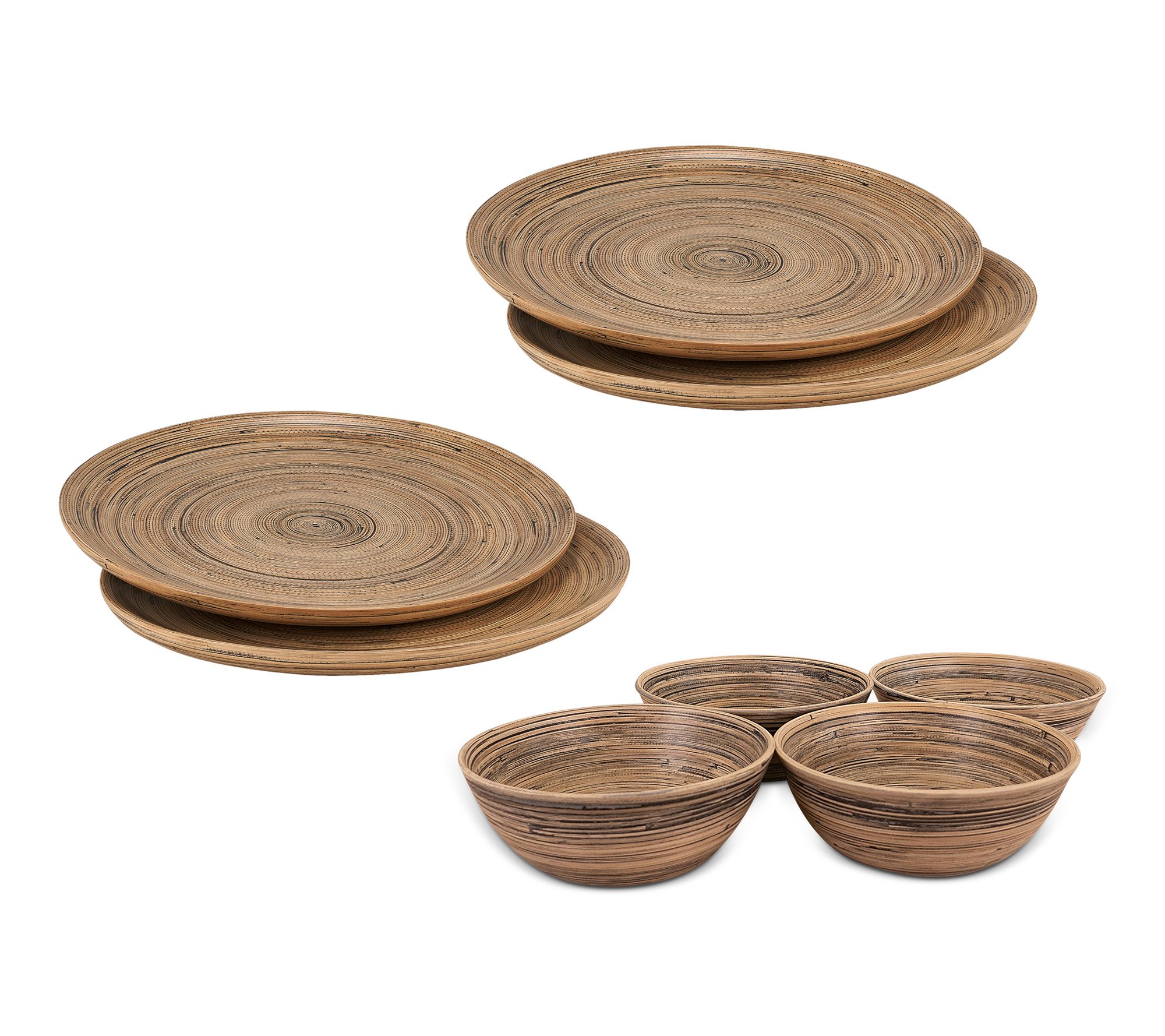 Lexa Bamboo 8 Piece Plate & Salad Bowl Set