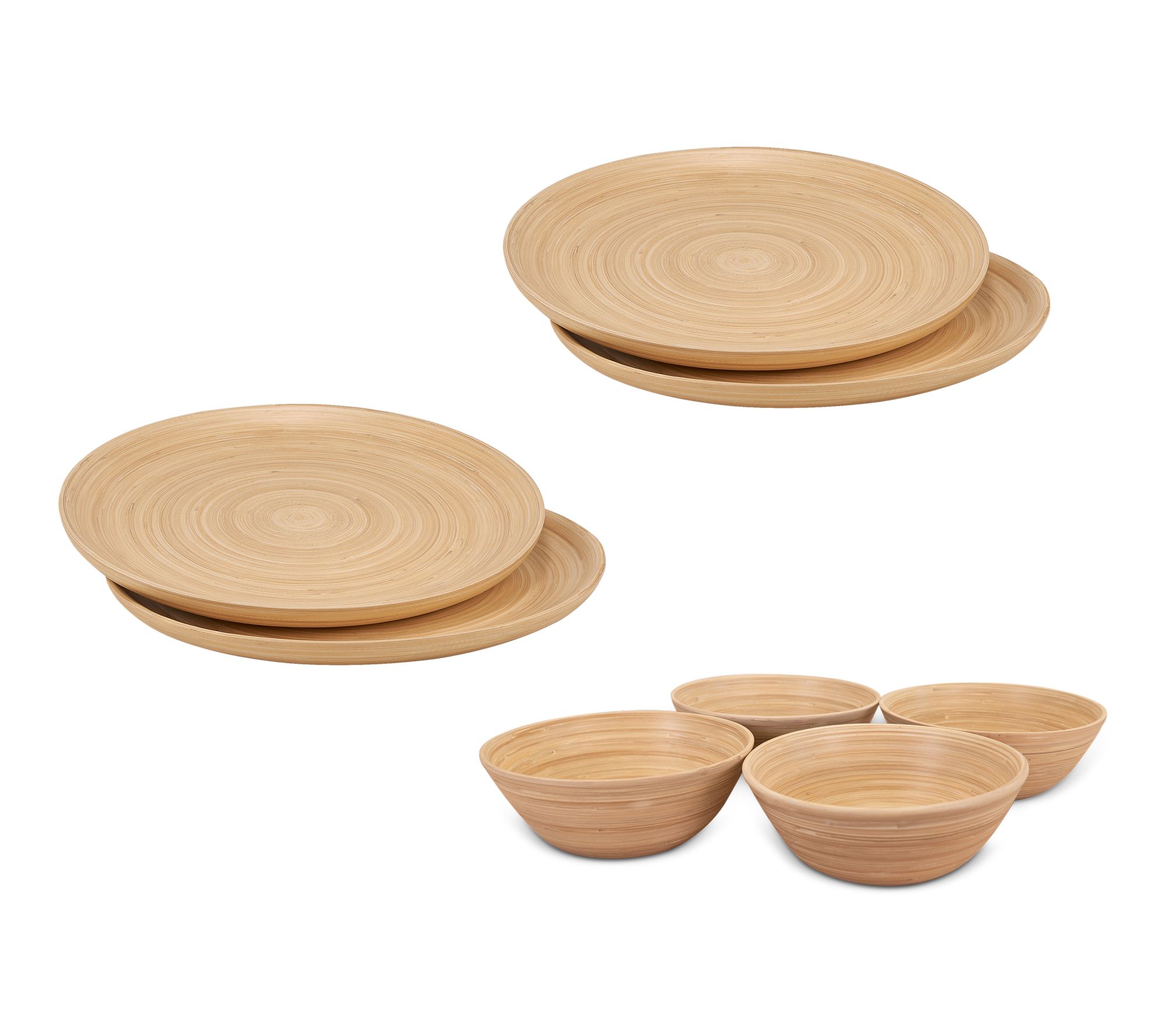 Lexa Bamboo 8 Piece Plate & Salad Bowl Set