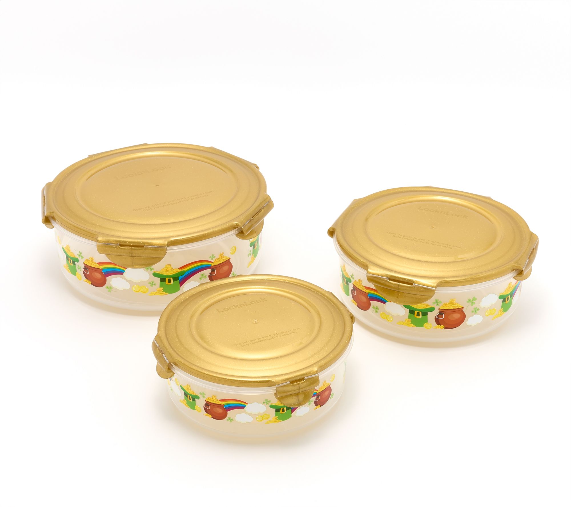  LocknLock 3-Pc Nestable St. Patty's Day Printed Canisters