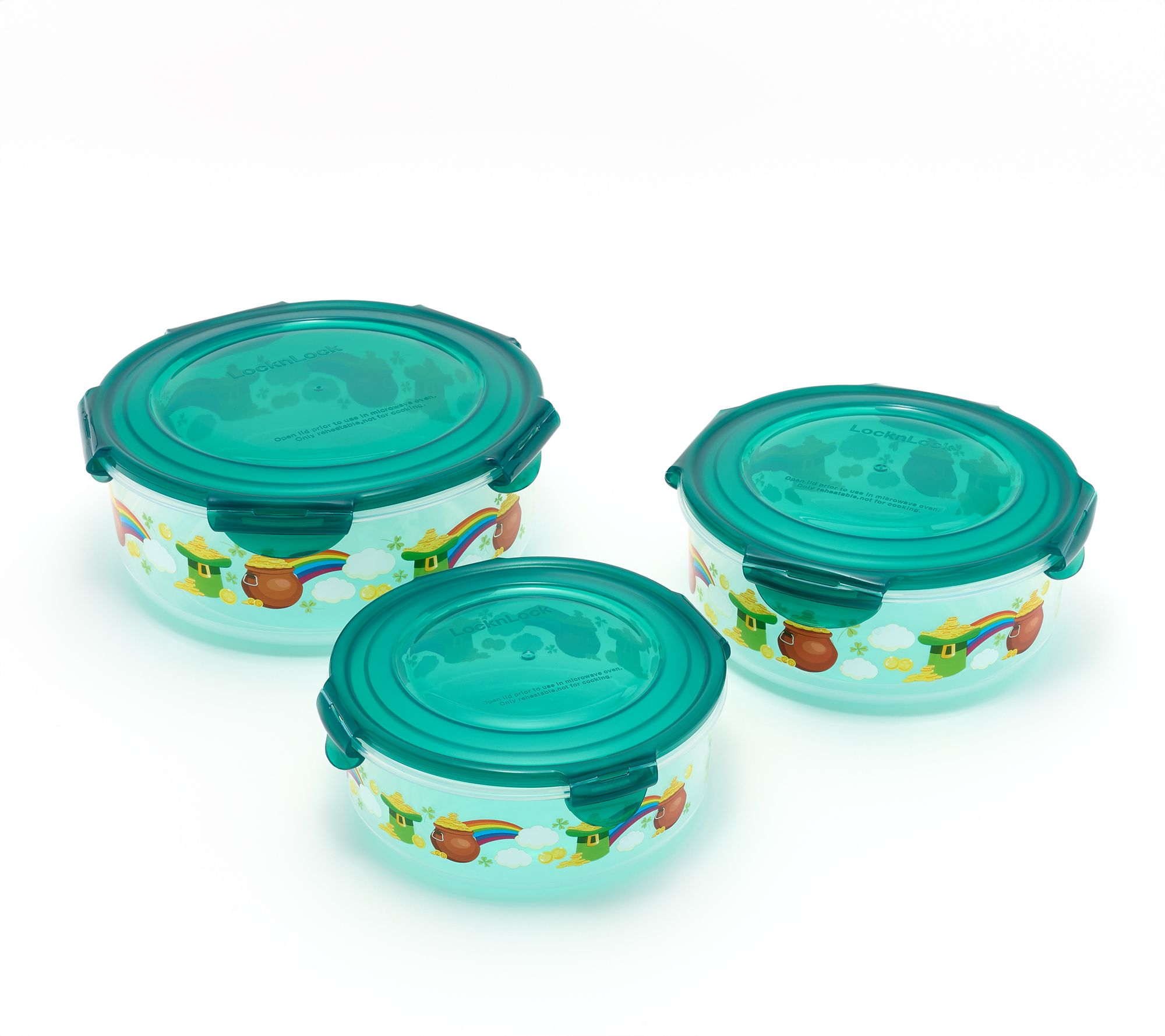 LocknLock 3-Pc Nestable St. Patty's Day Printed Canisters