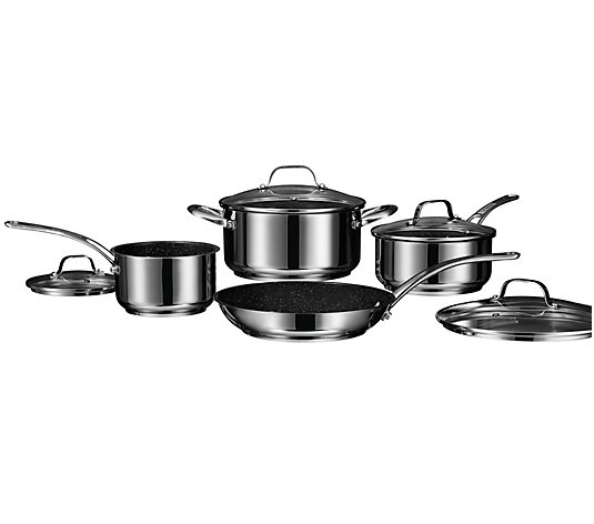 THE ROCK by Starfrit Stainless Non-Stick 8-Piece Cookware Set
