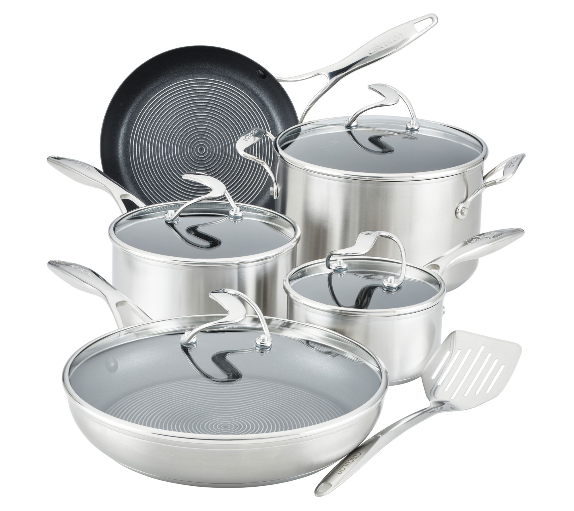 BergHOFF Essentials Gourmet 18/10 Stainless Steel 12Pc Cookware Set with  Glass Lid, 3-layer Base, Mirror Finish, Dishwasher Safe, Compatible for all