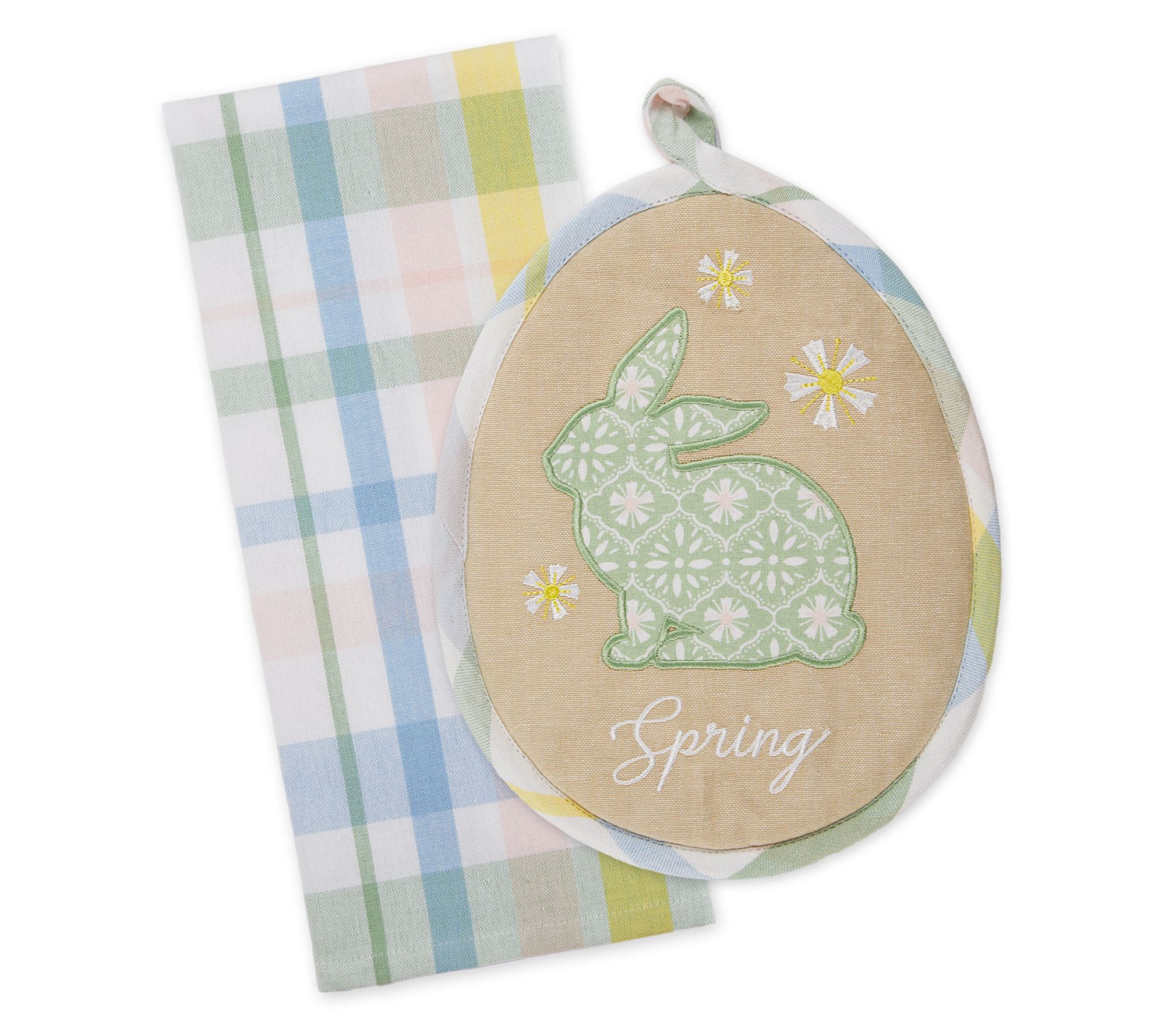Design Imports Garden Bunny 2-Piece Potholder Gift Set