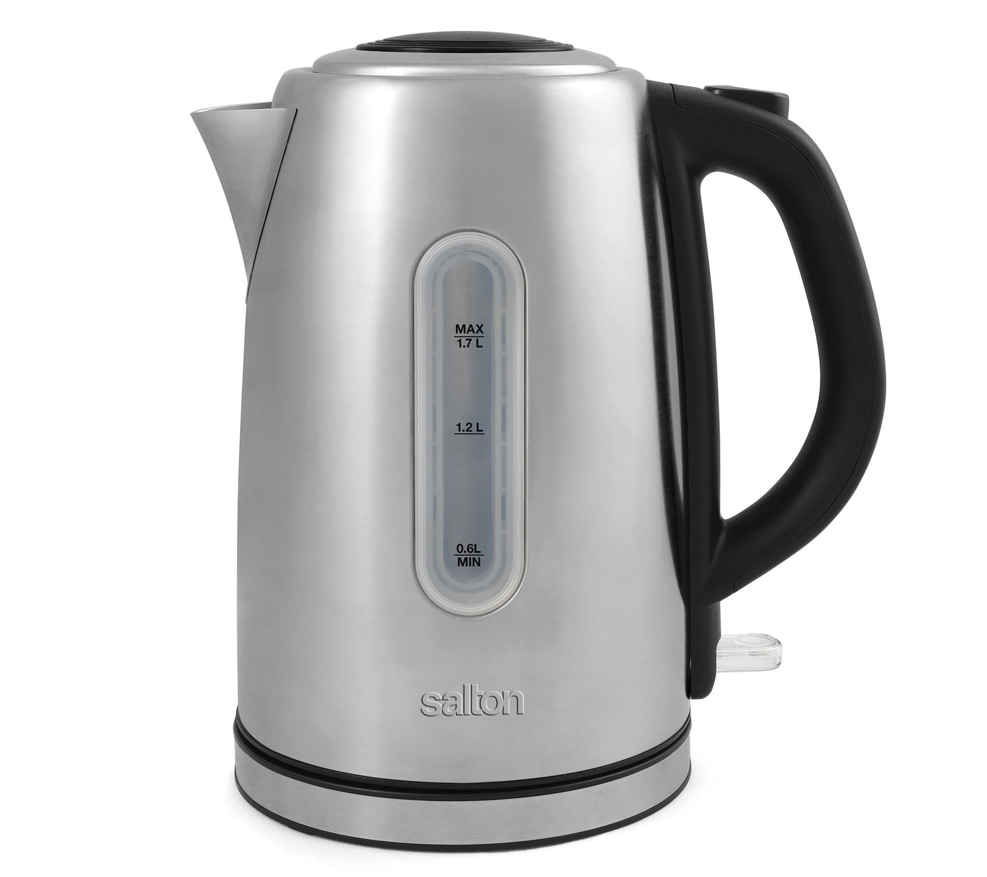 MegaChef 1.7 Liter Cordless Half Round Electric Stainless Steel Tea Kettle  in Red 