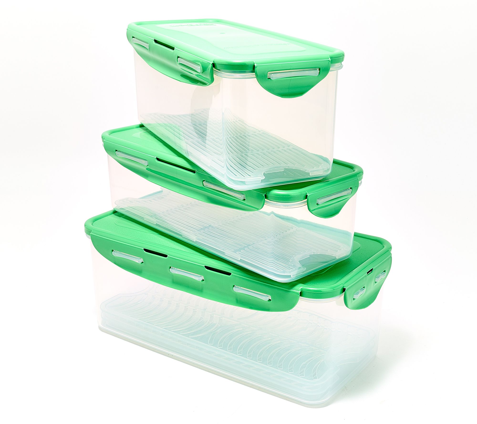 LocknLock 3-Pc Rectangle Fridge Storage Containers w/ Drip Trays