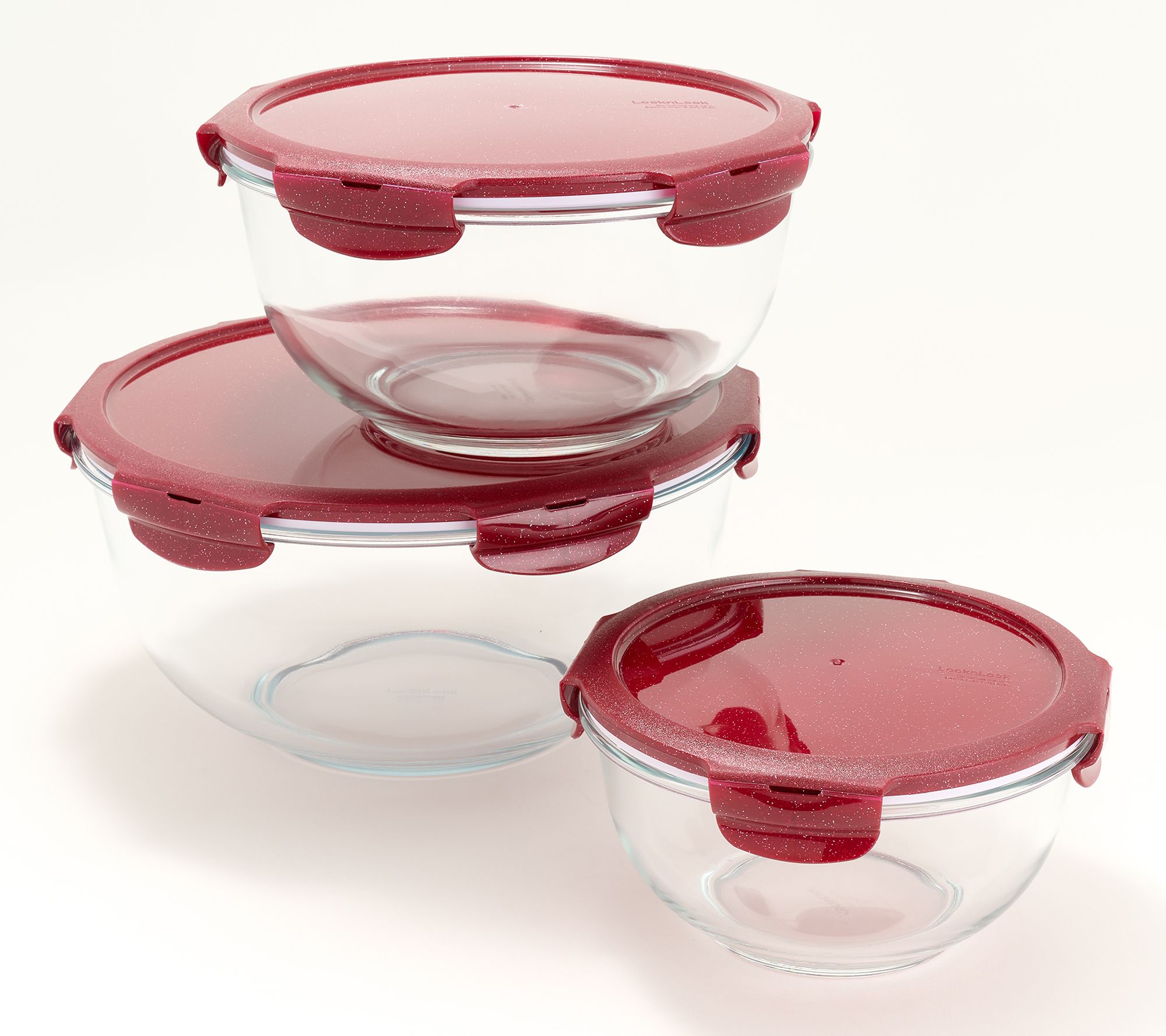 LocknLock 3-Piece Nestable Glass Mixing Bowls