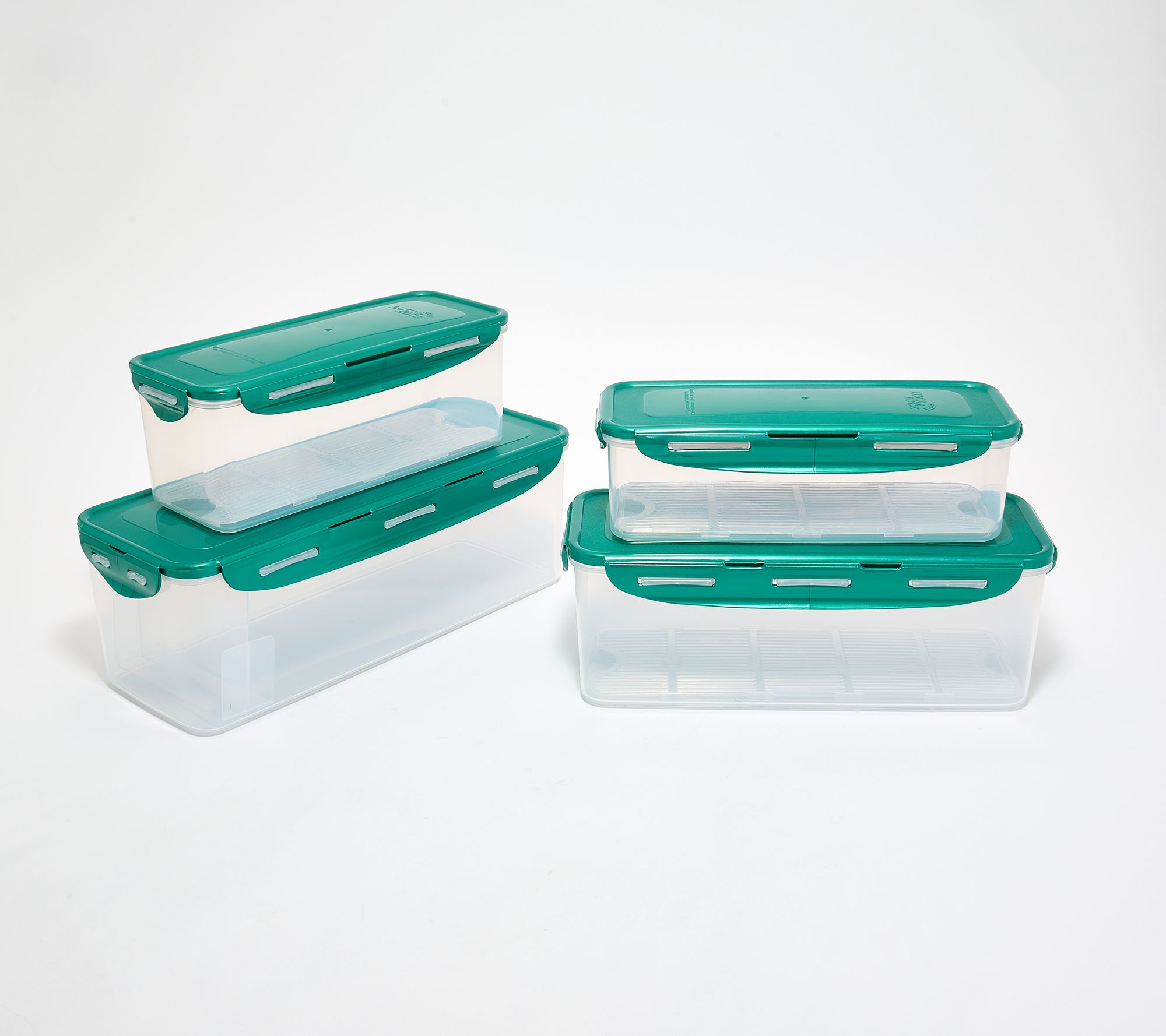 LocknLock 4-Pc Rectangle Fridge Storage Containers w/ Drip Trays