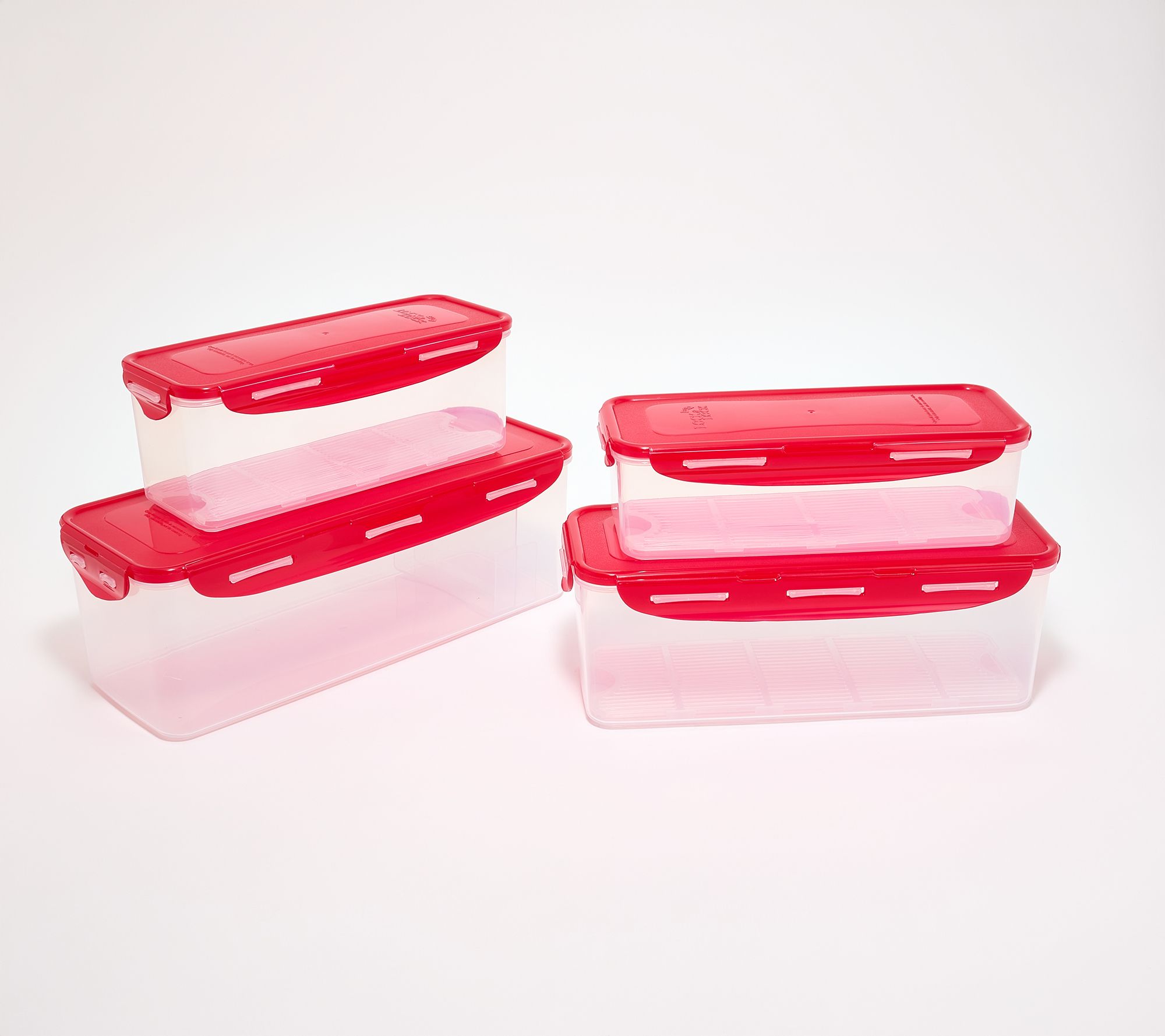 LocknLock 4-Pc Rectangle Fridge Storage Containers w/ Drip Trays