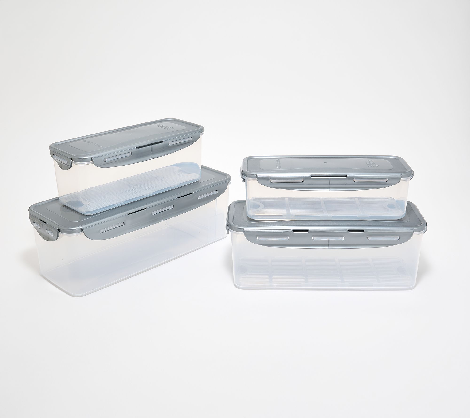 LocknLock 4-Pc Rectangle Fridge Storage Containers w/ Drip Trays