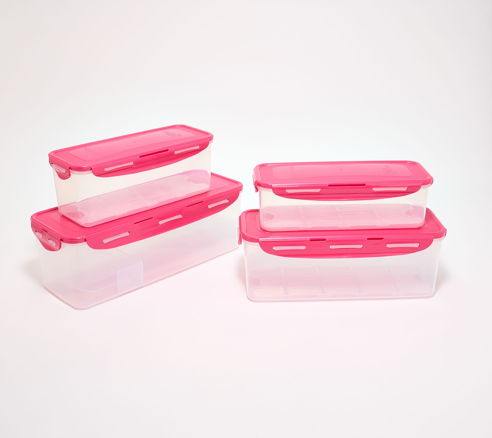 LocknLock 4-Pc Rectangle Fridge Storage Containers w/ Drip Trays