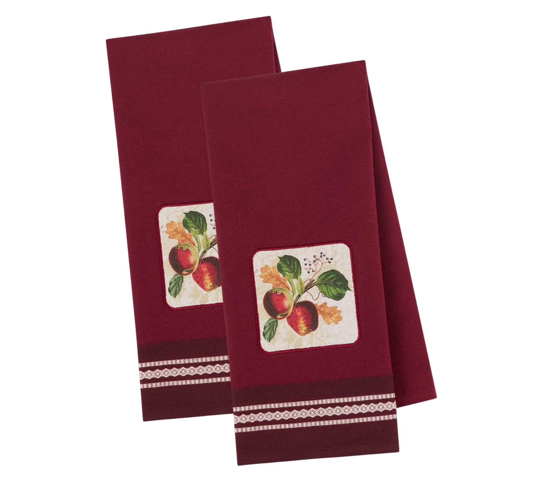 Design Imports Set/2 Botanical Embellished Kitchen Towels