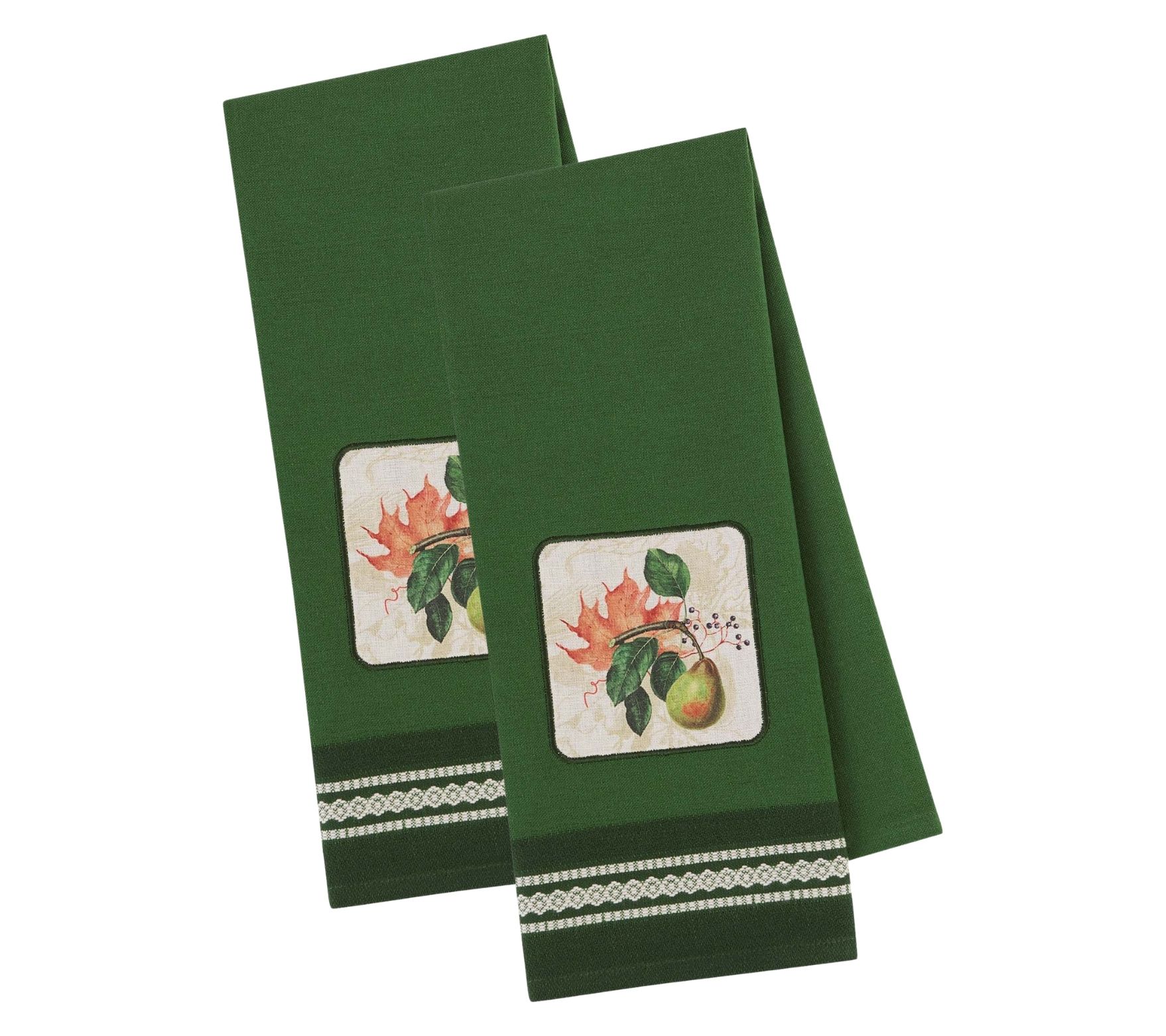 Design Imports Set/2 Botanical Embellished Kitchen Towels