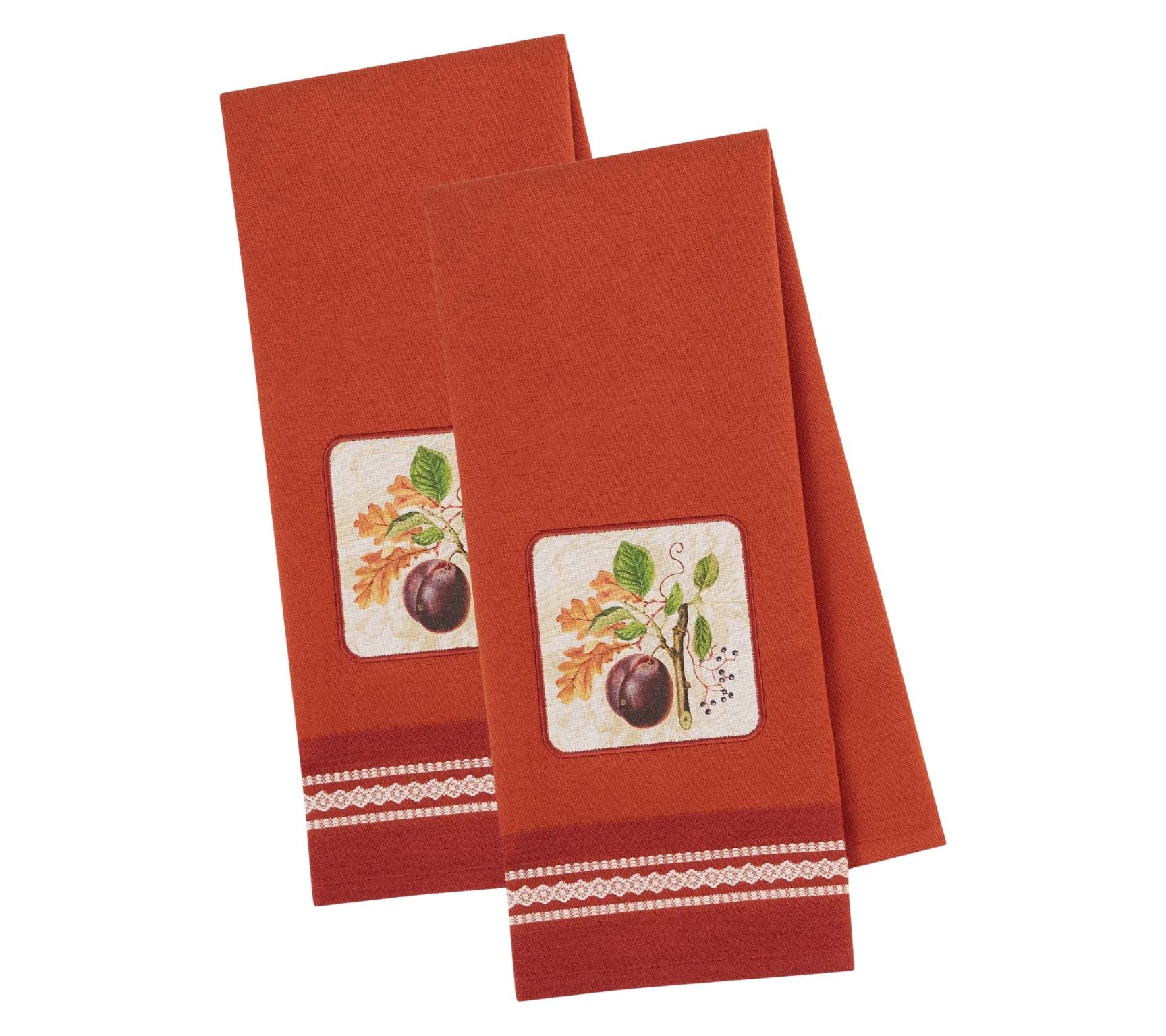 Design Imports Set/2 Botanical Embellished Kitchen Towels
