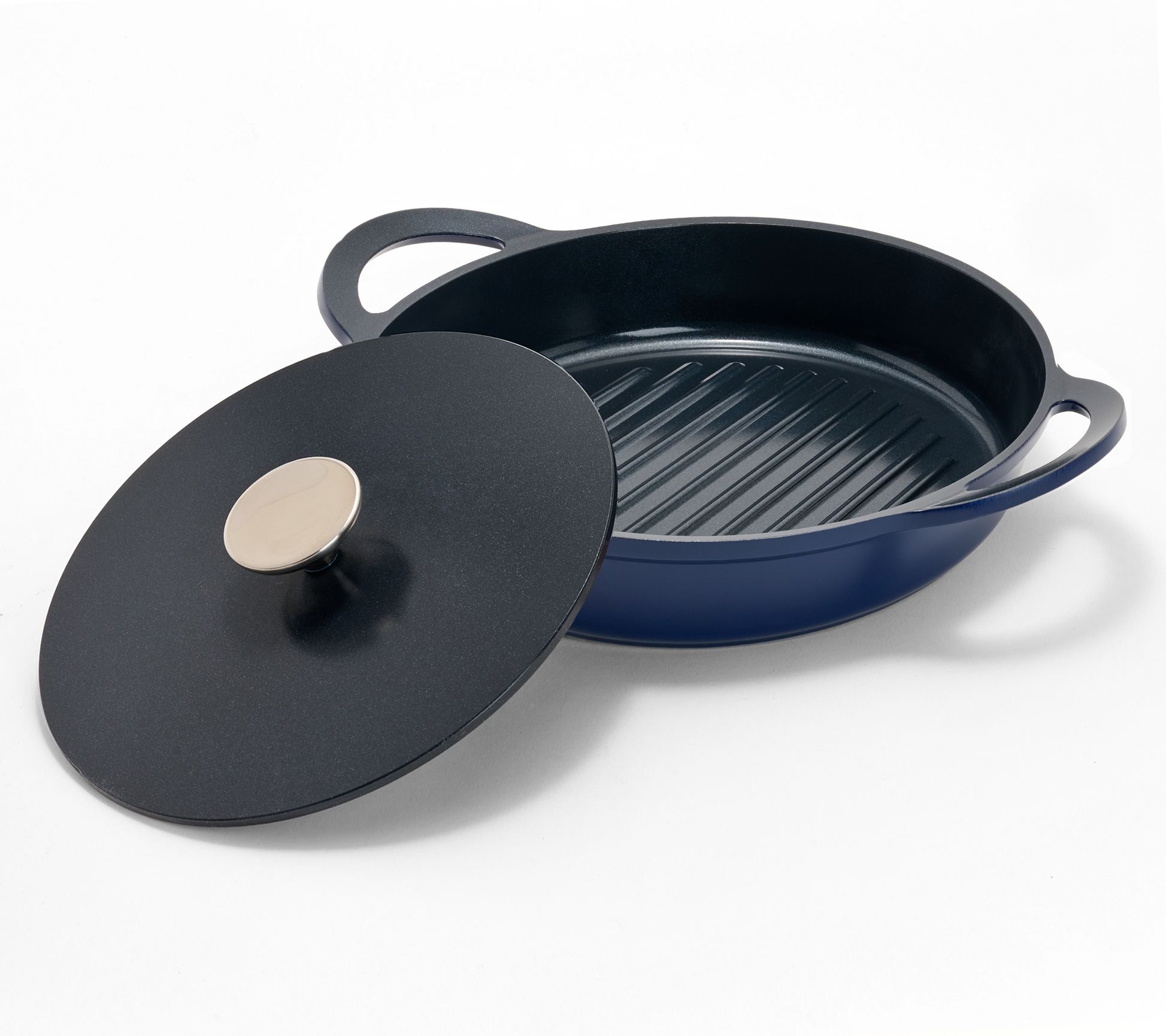 "As Is" Technique Cast Aluminum 10" Nonstick Grill Pan&BurgerPress