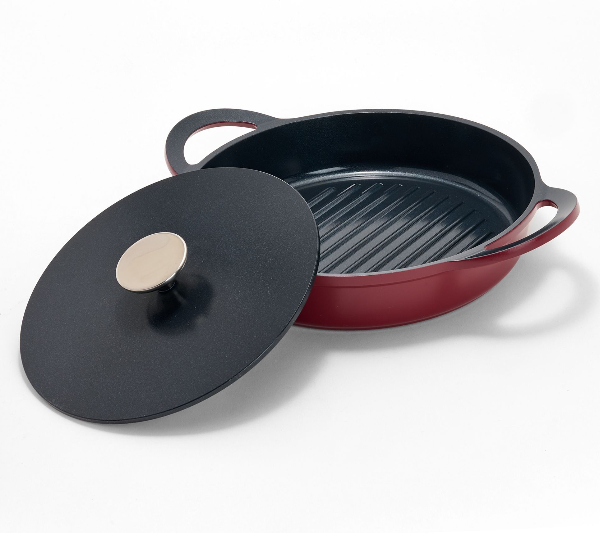 "As Is" Technique Cast Aluminum 10" Nonstick Grill Pan&BurgerPress