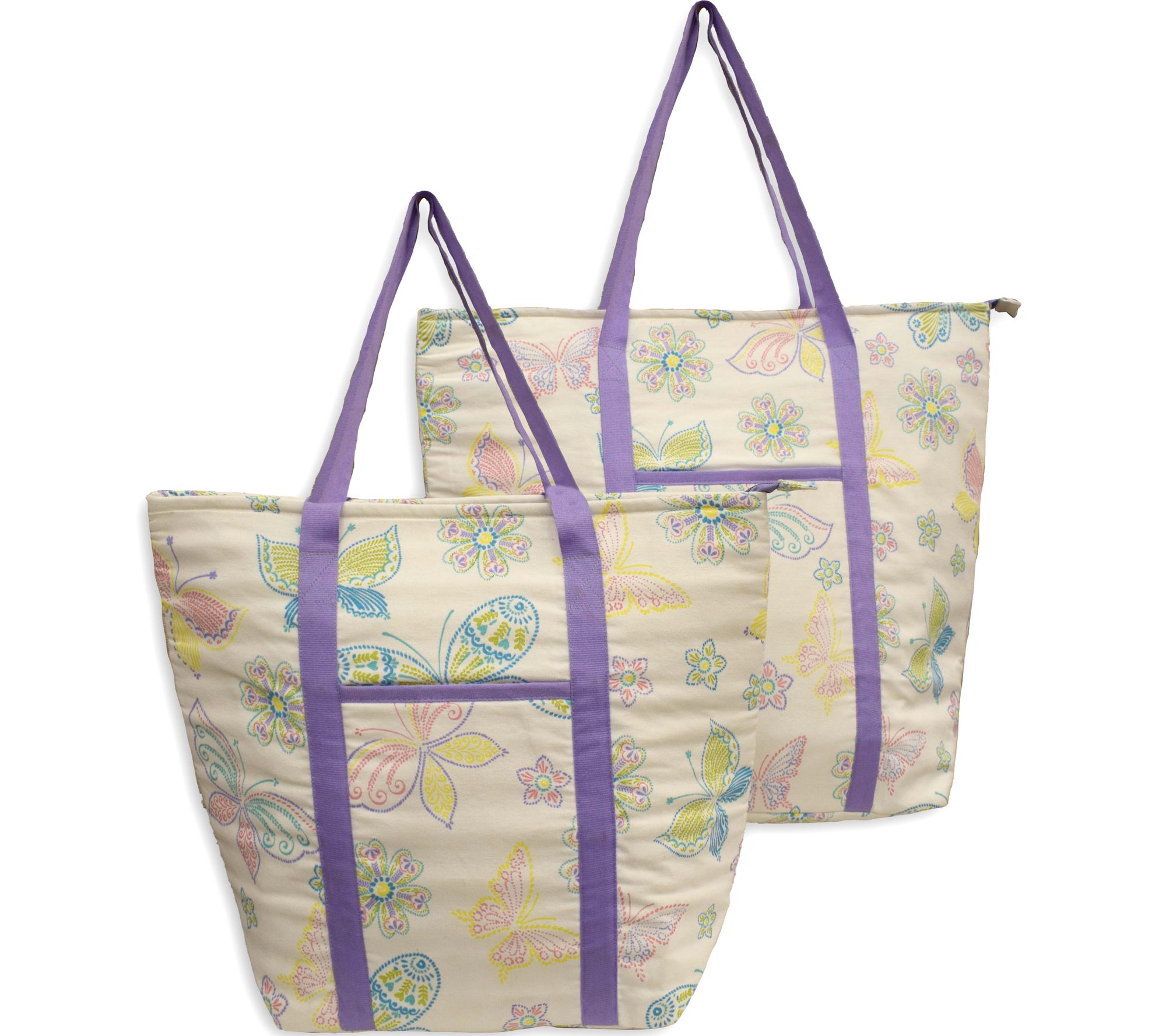 Temp-tations Set of 2 Insulated Printed Market Totes
