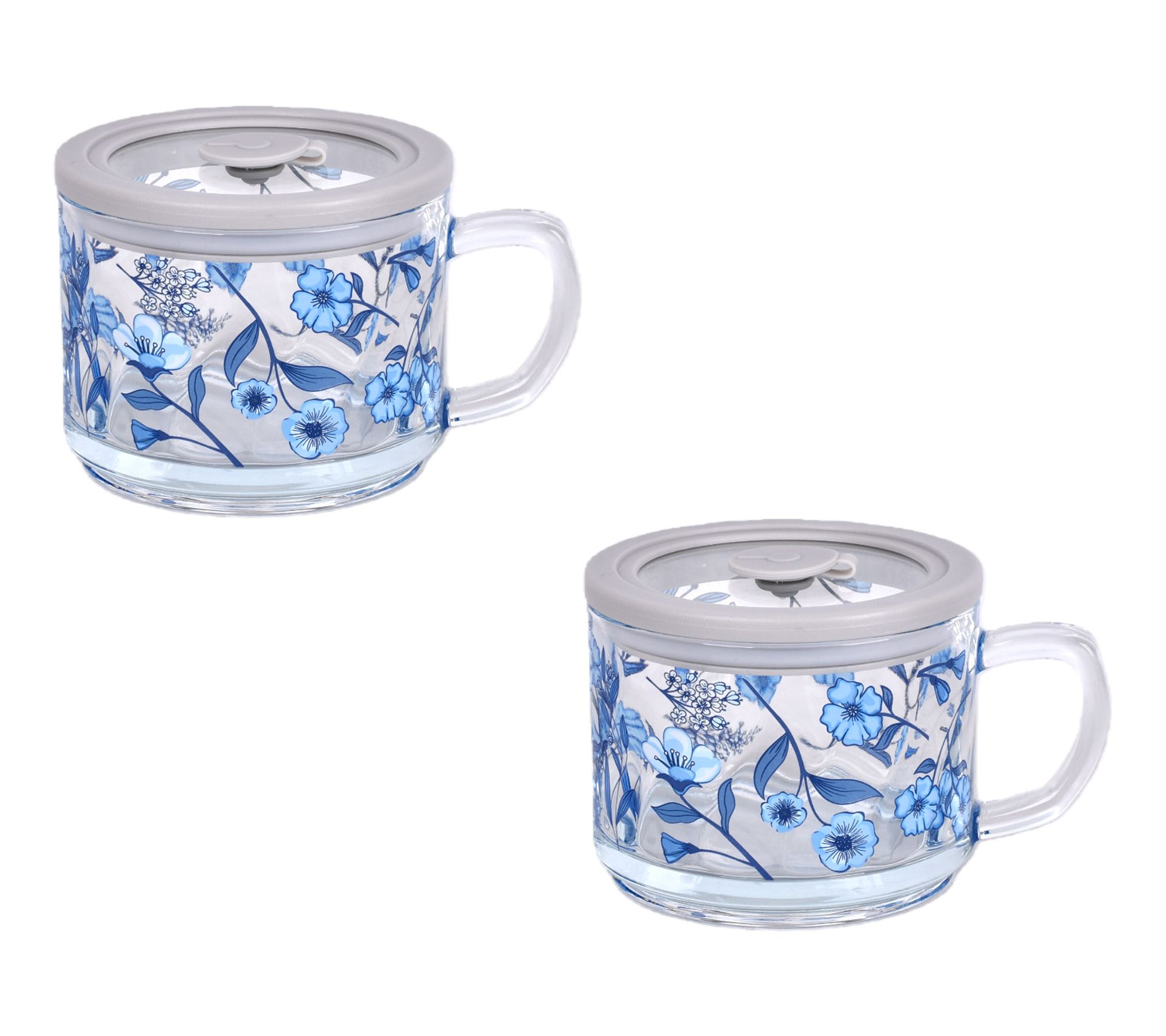 Temp-tations Set of 2 16-oz Glass Meal Mugs with Vented Glass Lids