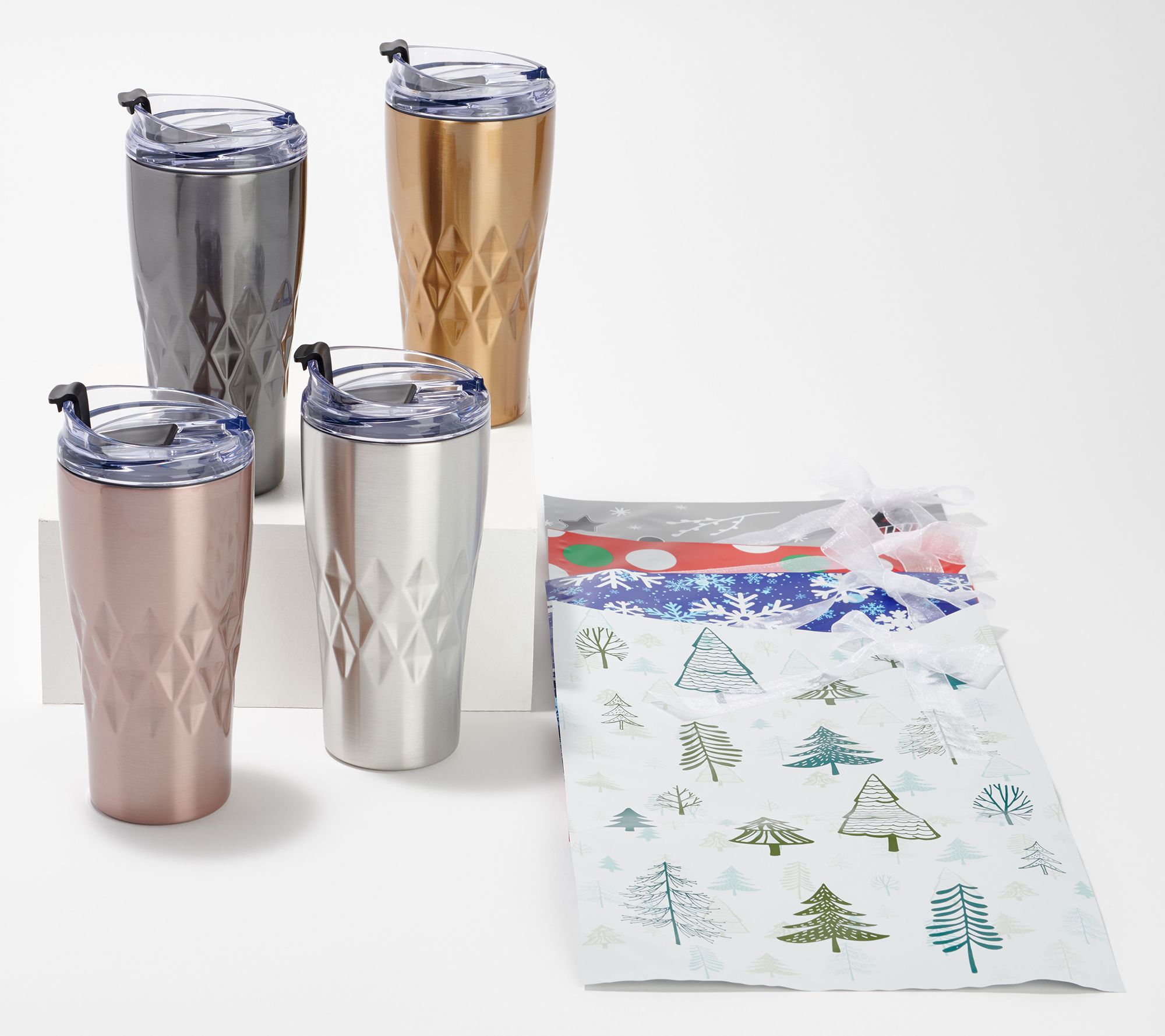 Primula Peak Set of 4 Insulated Tumblers with Gift Bags 