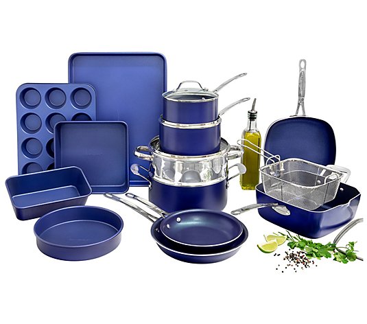 Granitestone Blue 20 Piece Non-Stick Cookware & Bakeware Set