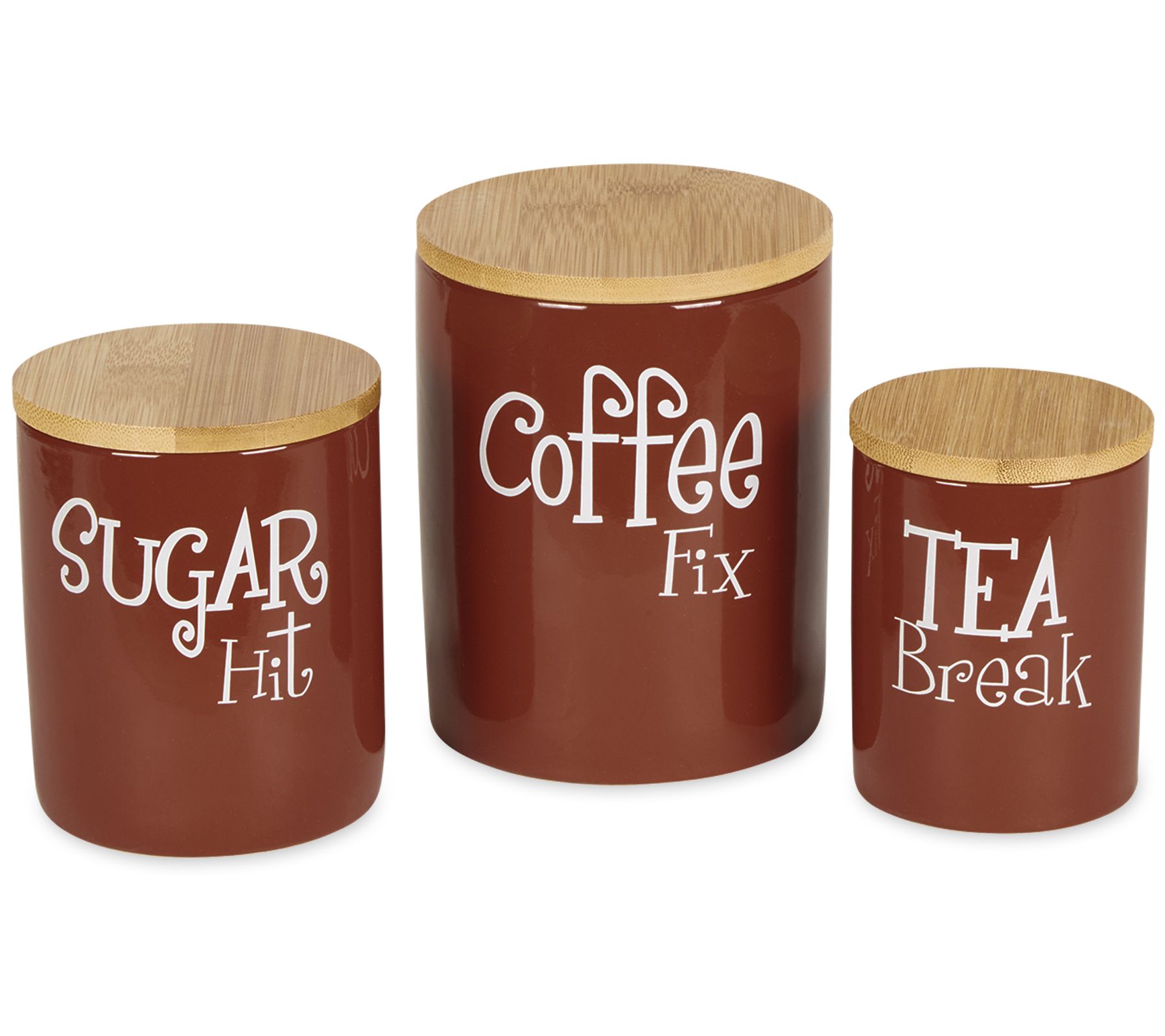 Design Imports Set of 3 Coffee, Sugar, & Tea Canisters
