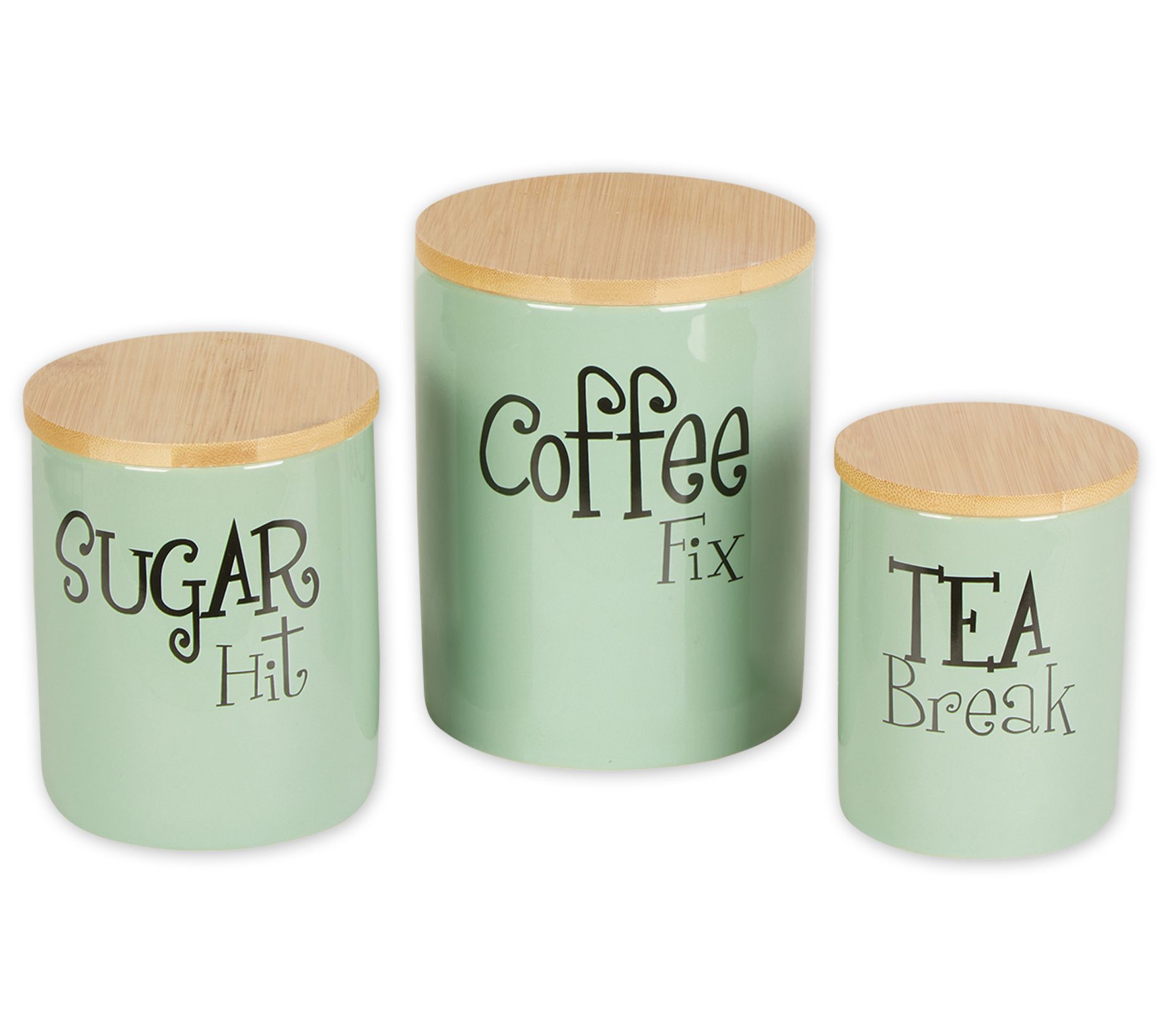 Design Imports Set of 3 Coffee, Sugar, & Tea Ca nisters