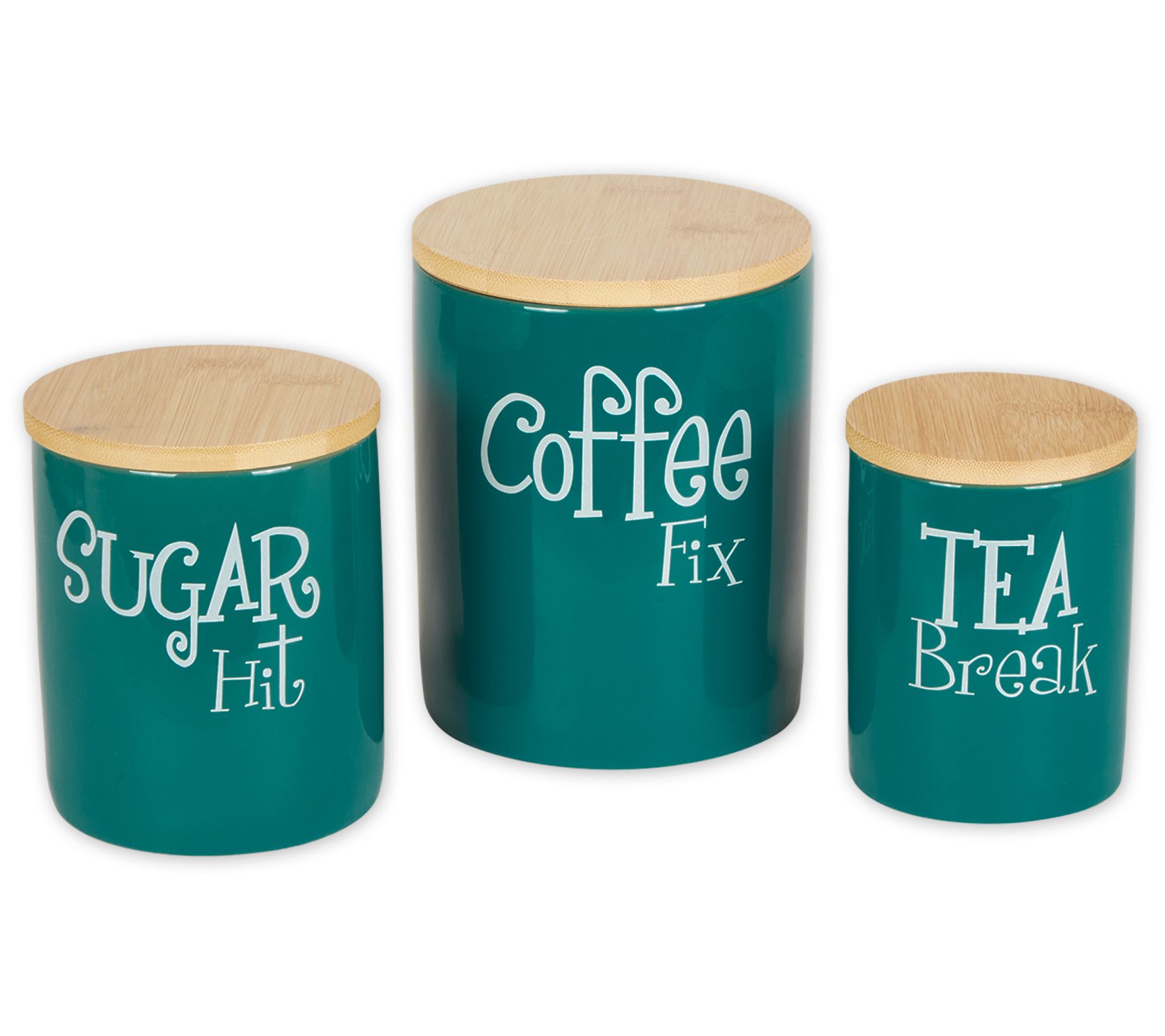 Design Imports Set of 3 Coffee, Sugar, & Tea Canisters