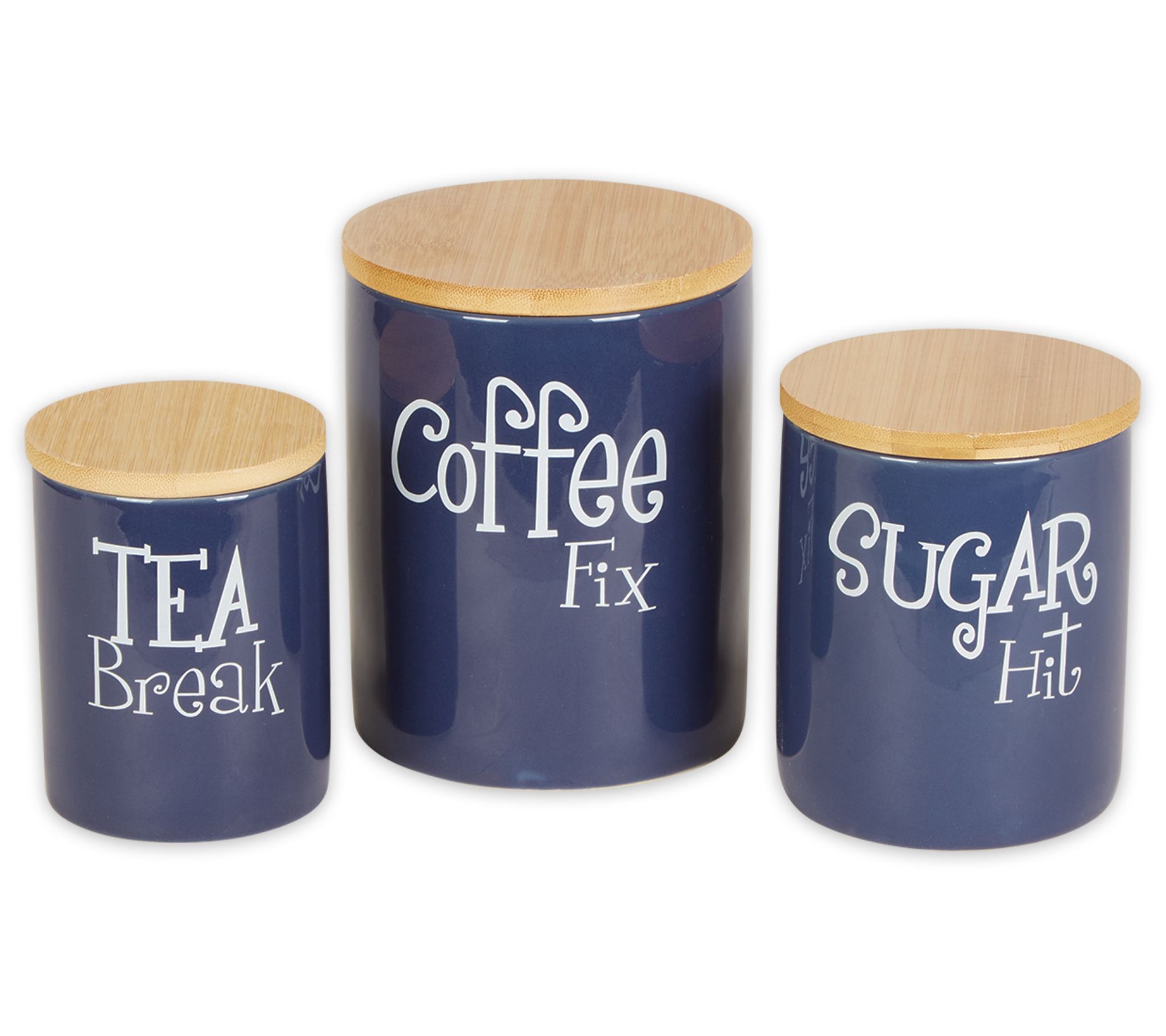 Design Imports Set of 3 Coffee, Sugar, & Tea Canisters