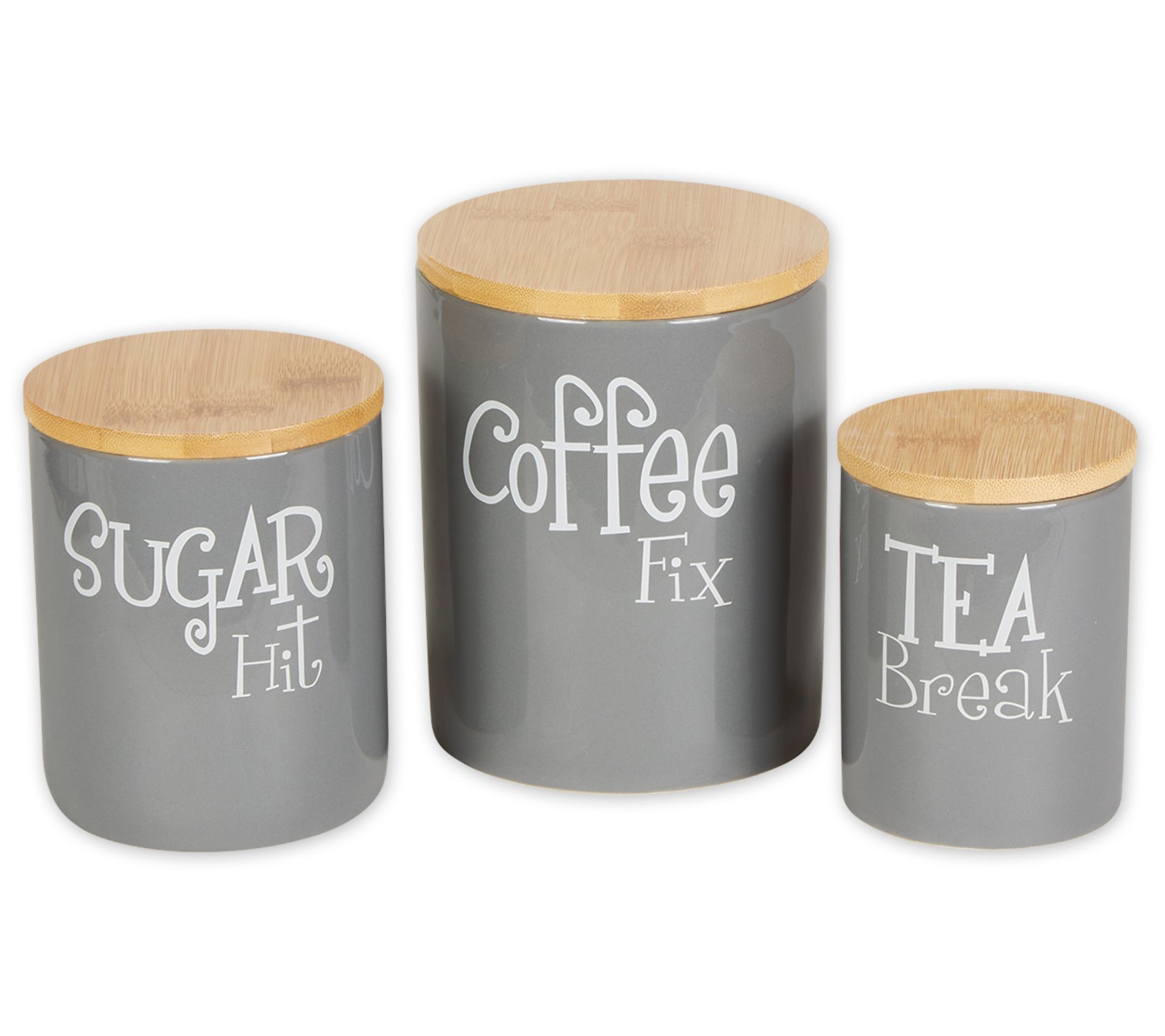 Design Imports Set of 3 Coffee, Sugar, & Tea Canisters