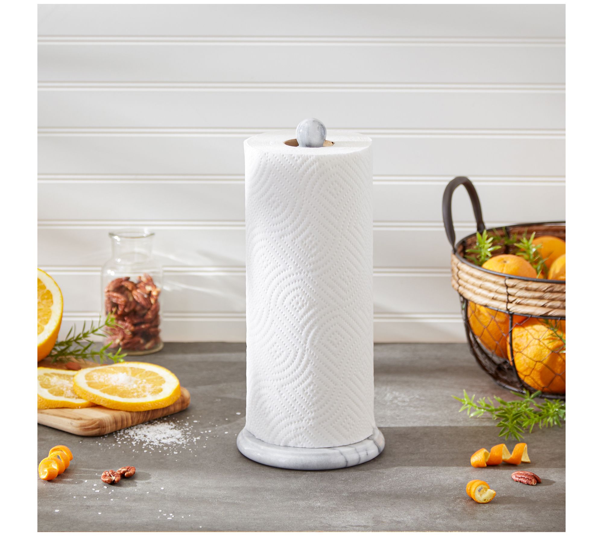 Marble Paper Towel Holder - Gray