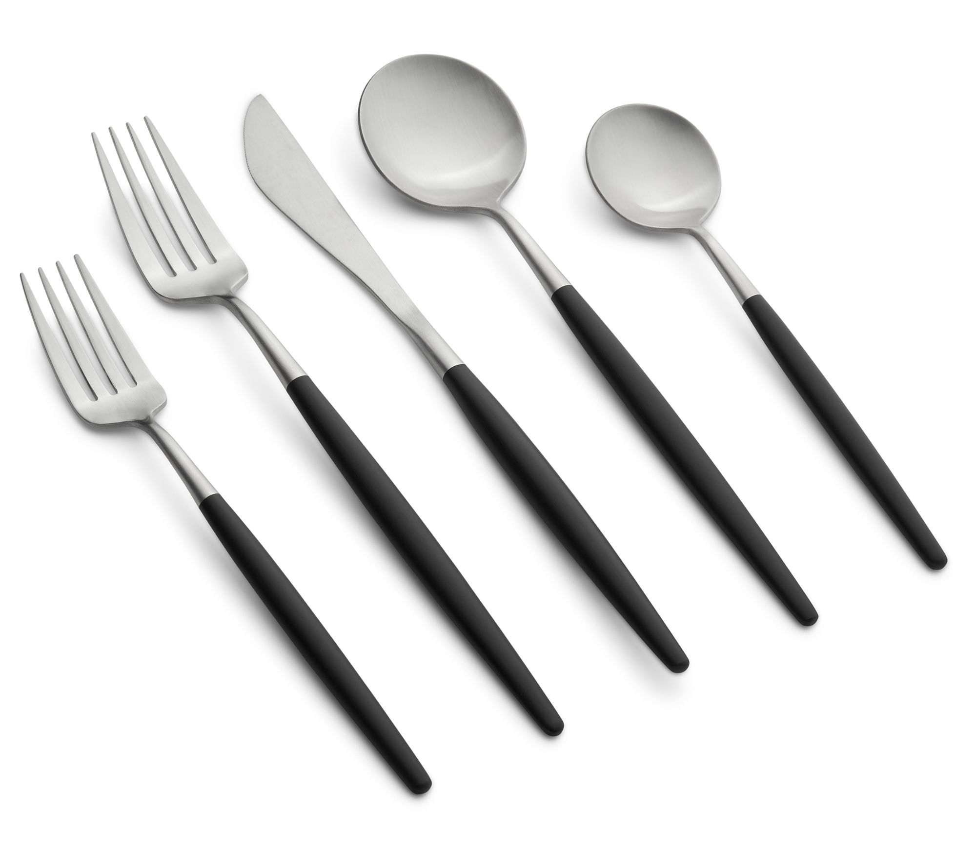 Cambridge Silversmiths Beacon Black Satin 20-Piece Flatware Set