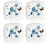Lenox Set of (4) Butterfly Meadow Square Dinner Plates
