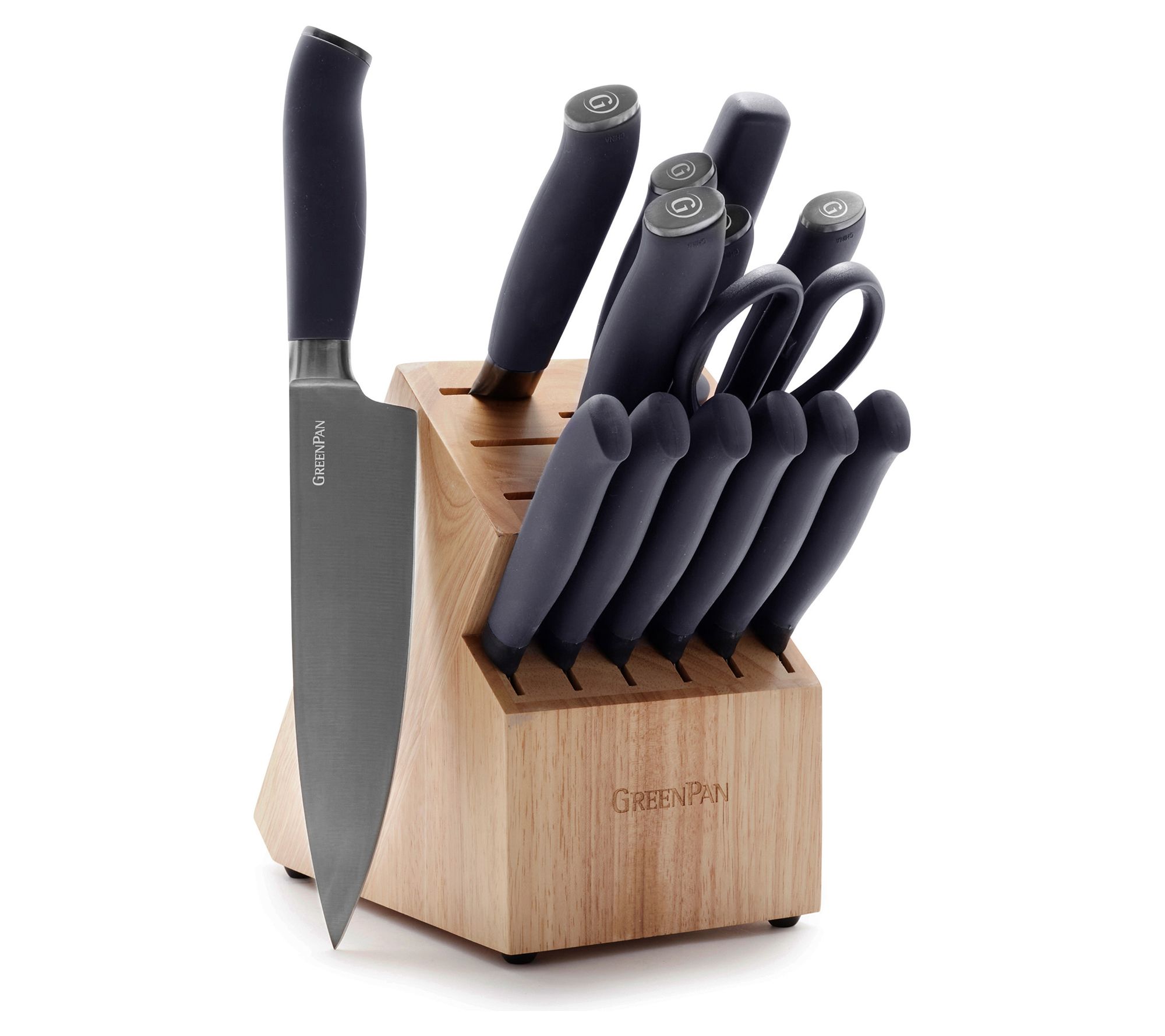 BergHOFF Essentials 15Pc Cutlery Set and Block Set with Sharpener