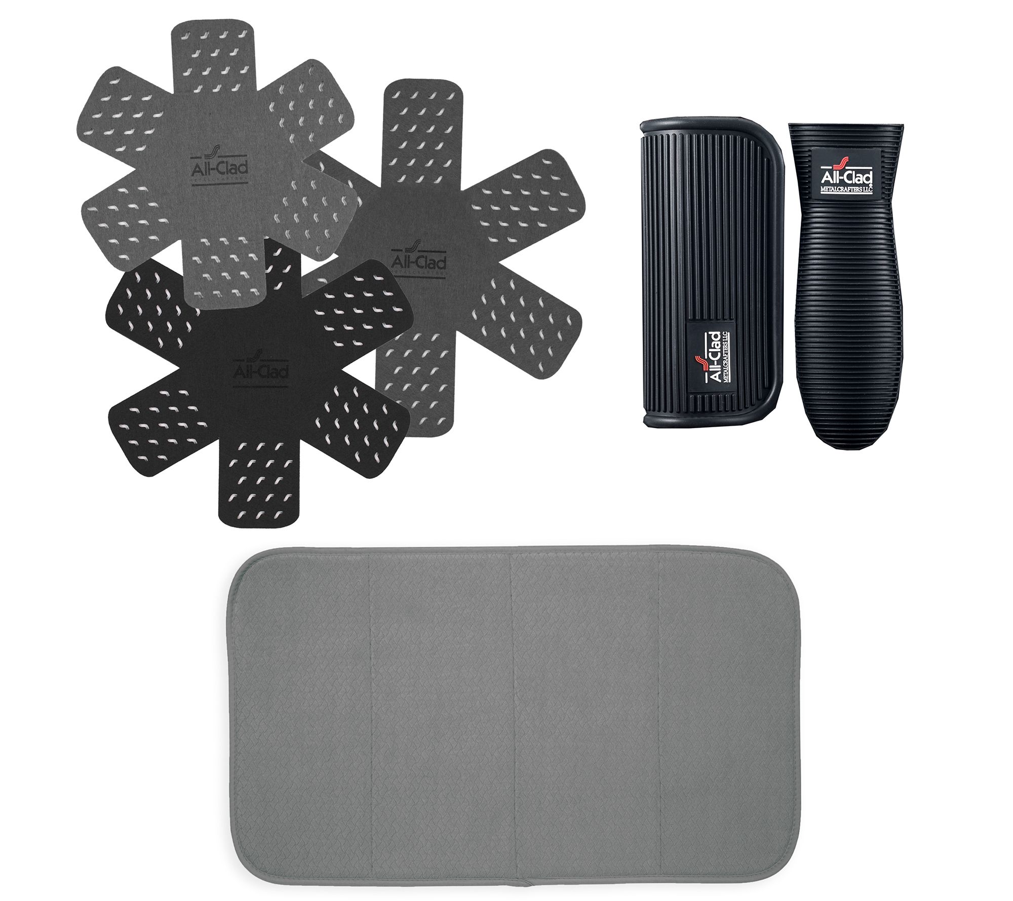 AllClad Pro S/3 Cookware Protectors & 2pk Silicone Grip Set