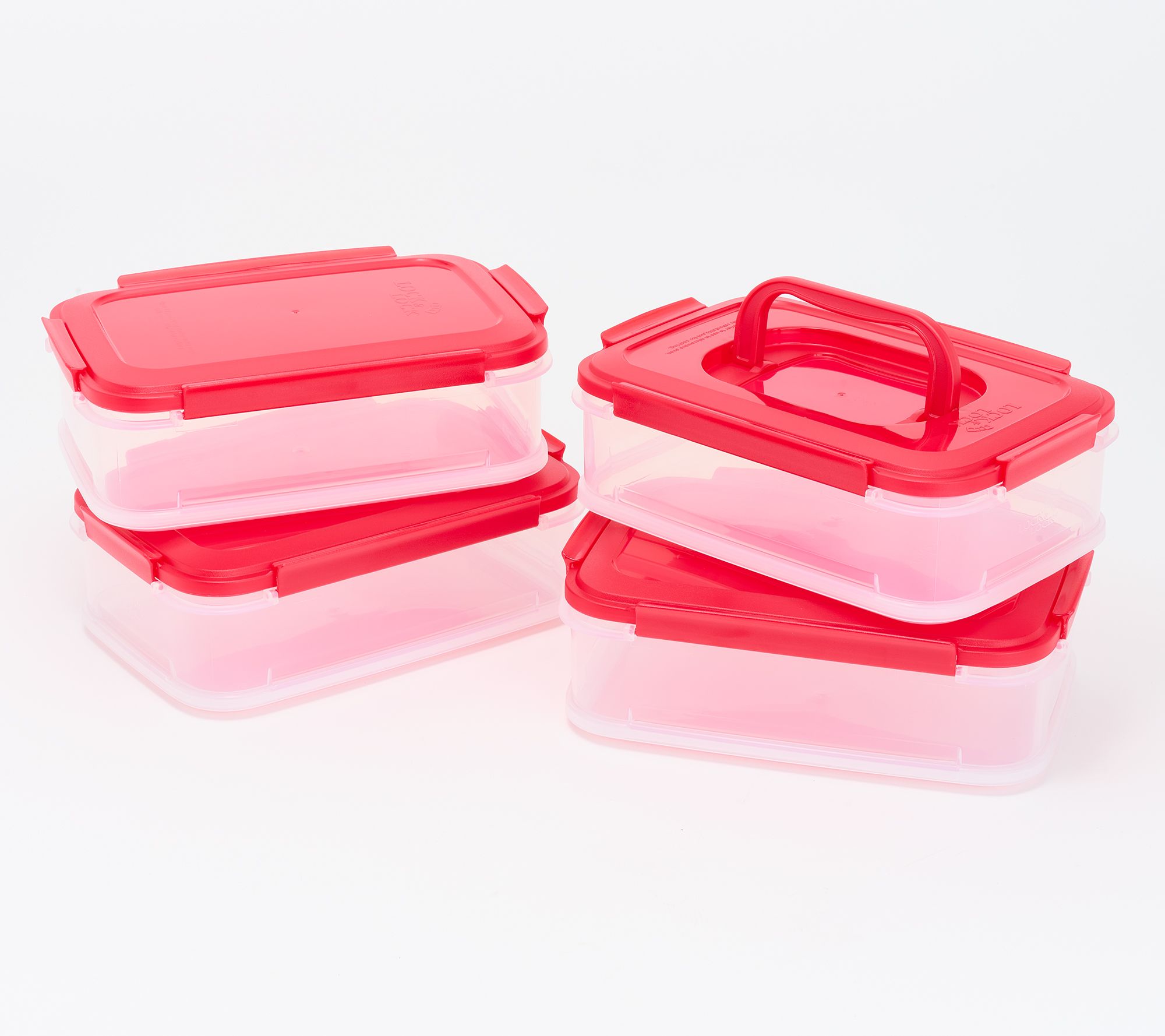 LocknLock 4-Piece Interlocking Rectangles w/ Handle Lid - QVC.com