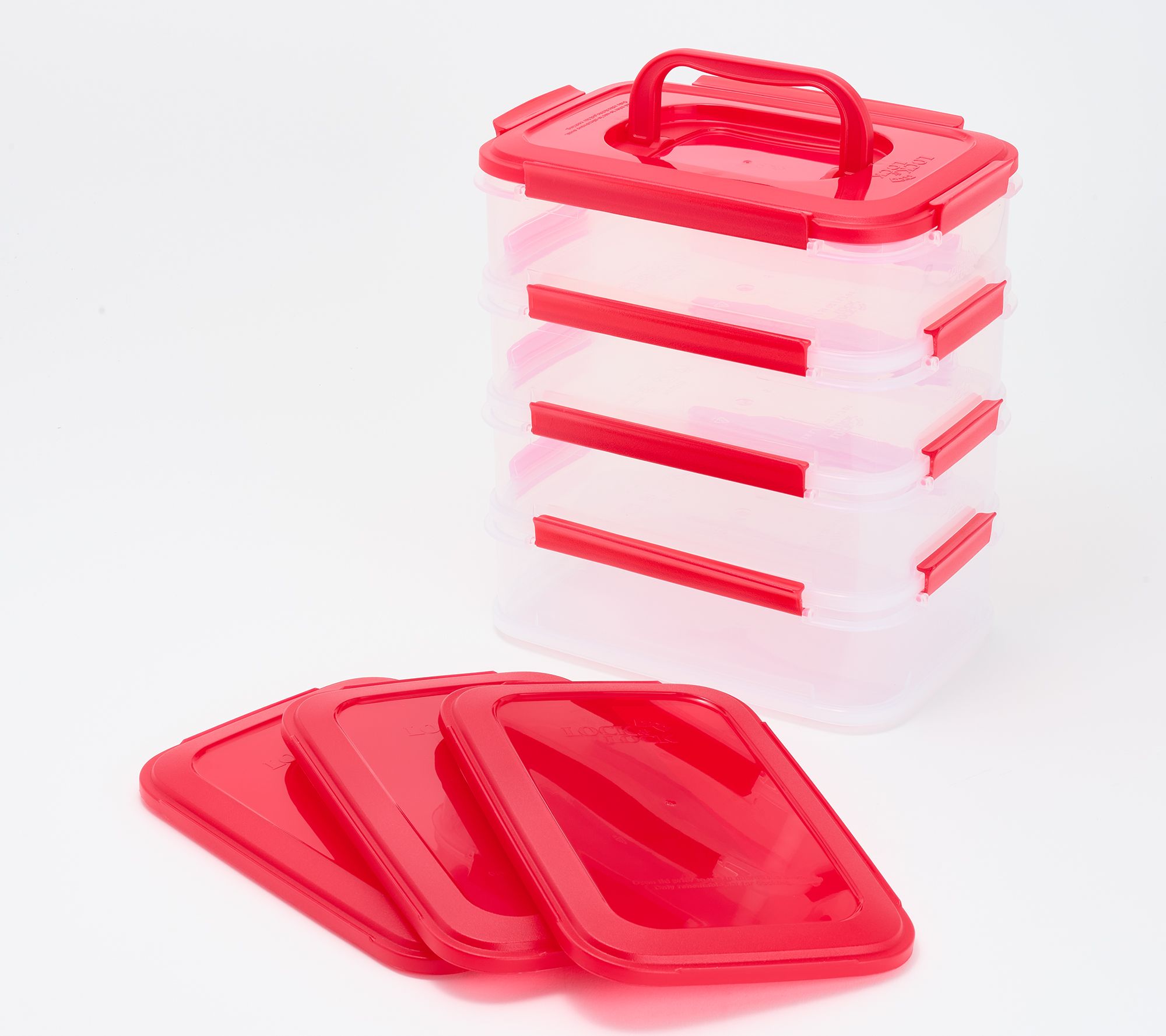 LocknLock 4-Piece Interlocking Rectangles w/ Handle Lid